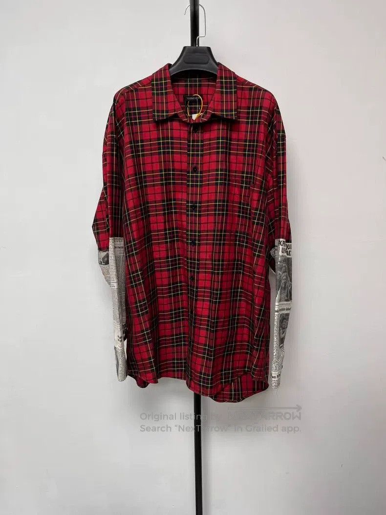 Balenciaga Balenciaga size 38 Plaid Shirt Poster Show Newspaper Sleev Size US S / EU 44-46 / 1 - 1 Thumbnail