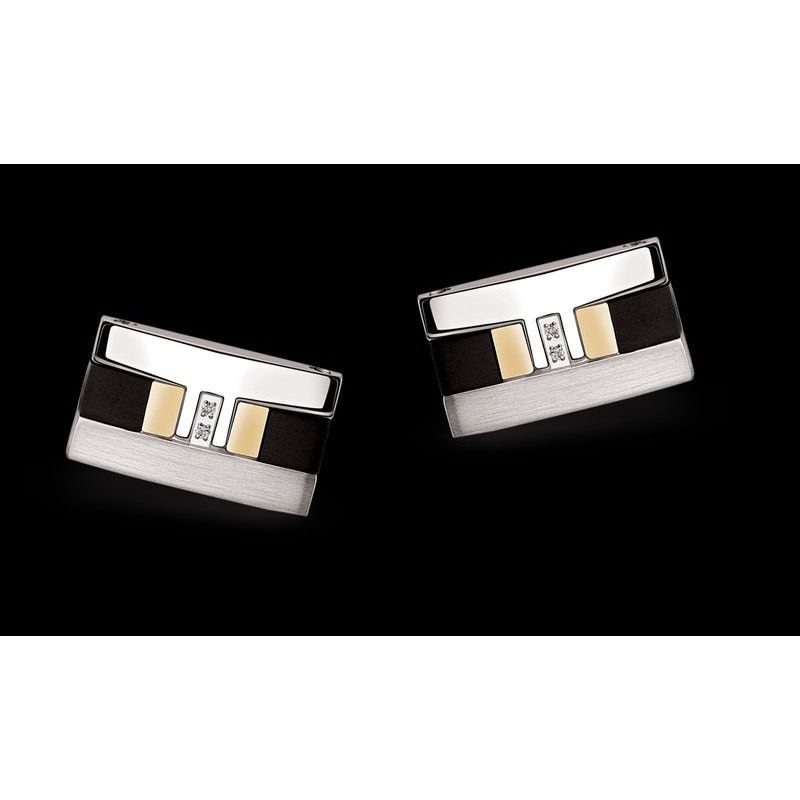 Designer Vintage Diamond Stainless Steel Titanium 18k Gold Cufflinks Size ONE SIZE - 5 Thumbnail
