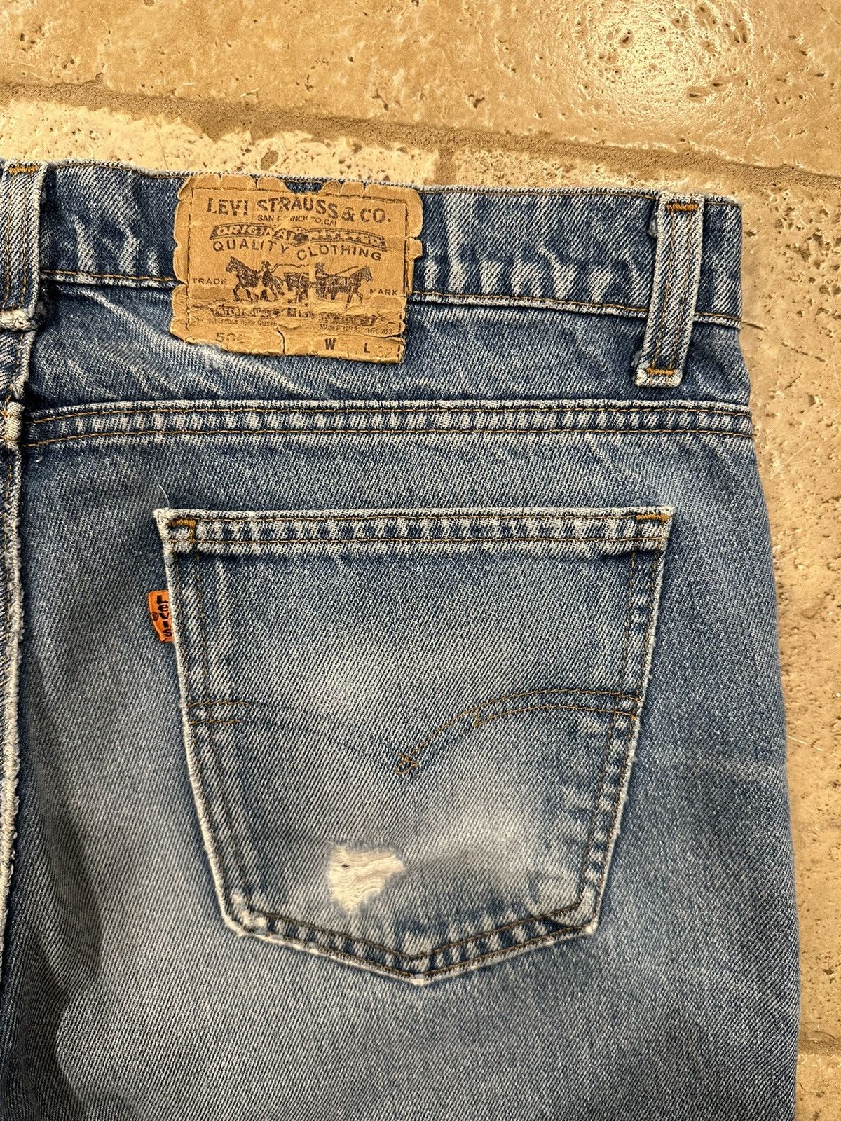 Levi's Vintage Levi’s 505 Orange Tab Blue Wash Denim Jeans Size US 36 / EU 52 - 9 Thumbnail