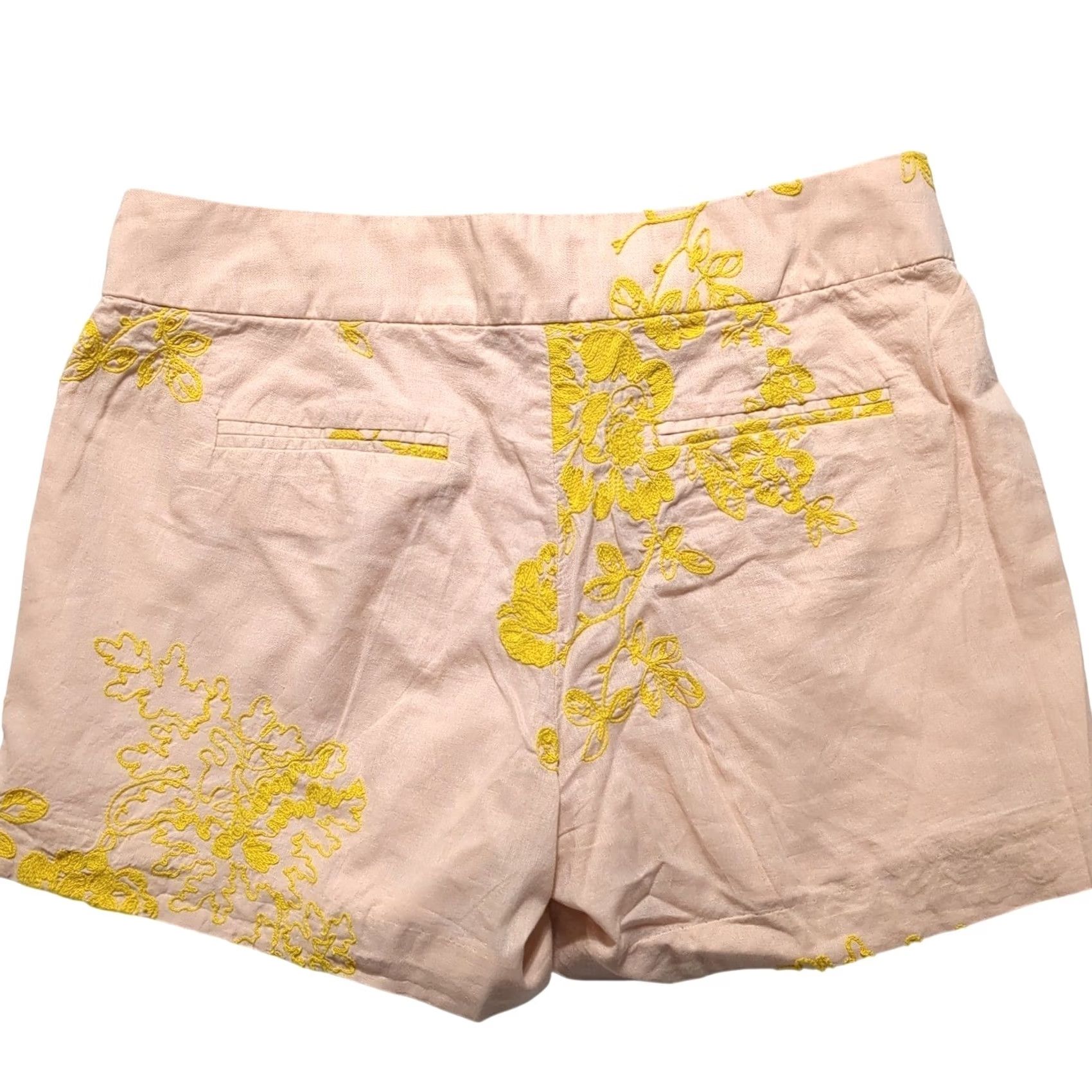 J.Crew VINTAGE J.Crew Womens Peach Floral Embroidered Cotton Shorts 4 Size 24" / US 00 / IT 34 - 7 Thumbnail