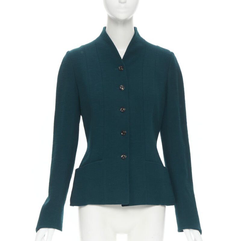 Karl Lagerfeld vintage KARL LAGERFELD green wool graphic button paneled blazer jacket FR36 Size M / US 6-8 / IT 42-44 - 1 Thumbnail