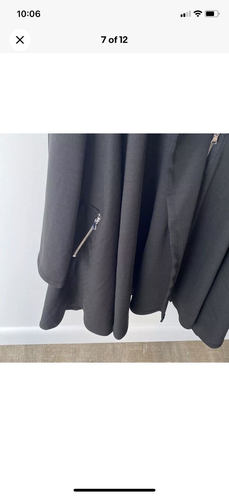 Designer PATRIZIA LUCA | NWT Modern Trench Coat Swing Jacket - Black Size M / US 6-8 / IT 42-44 - 6 Thumbnail