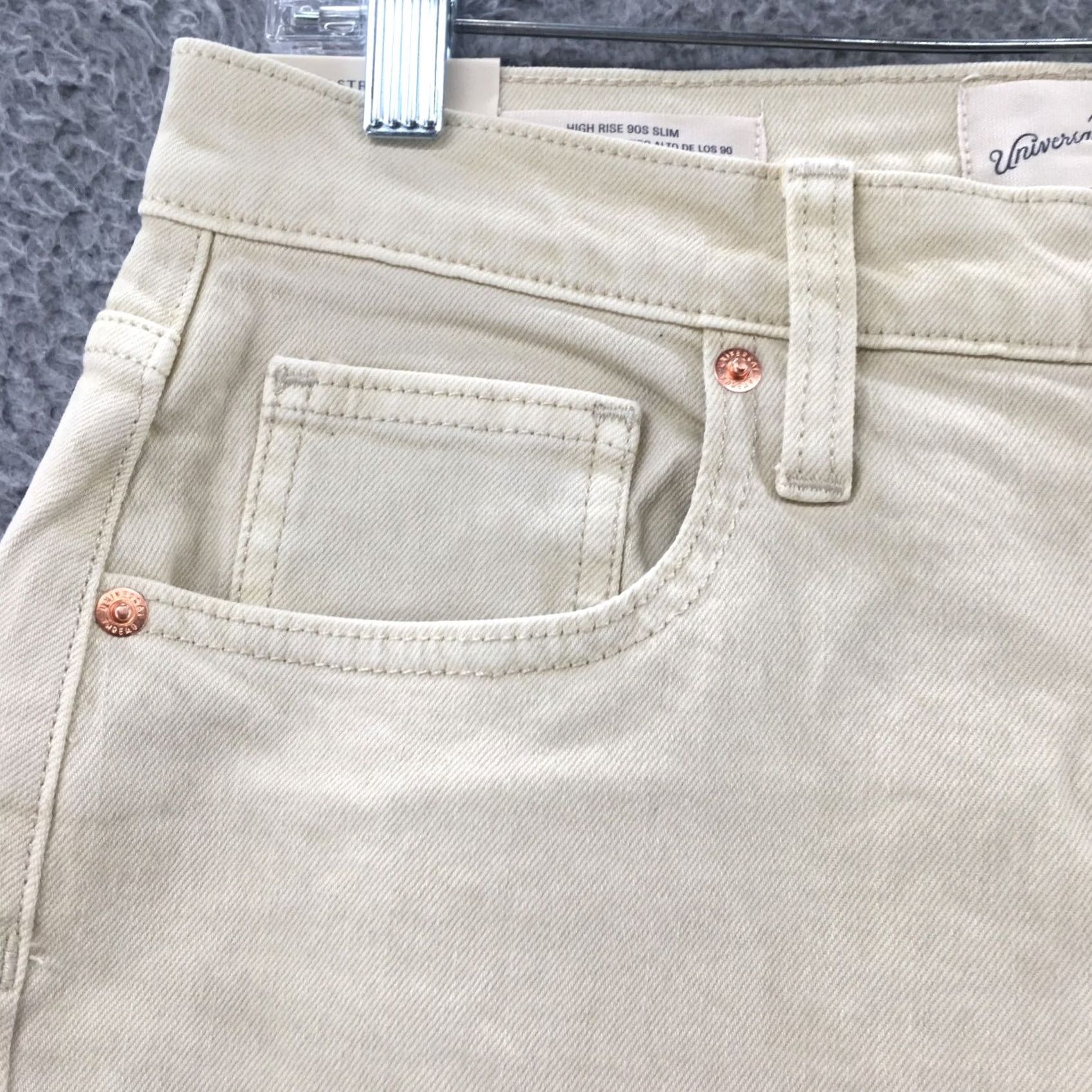 Vintage Universal Thread Pants Womens 10R Beige Cotton Blend Slim Ankle 90s Hi-Rise NEW Size 32" / US 10 / IT 46 - 4 Thumbnail