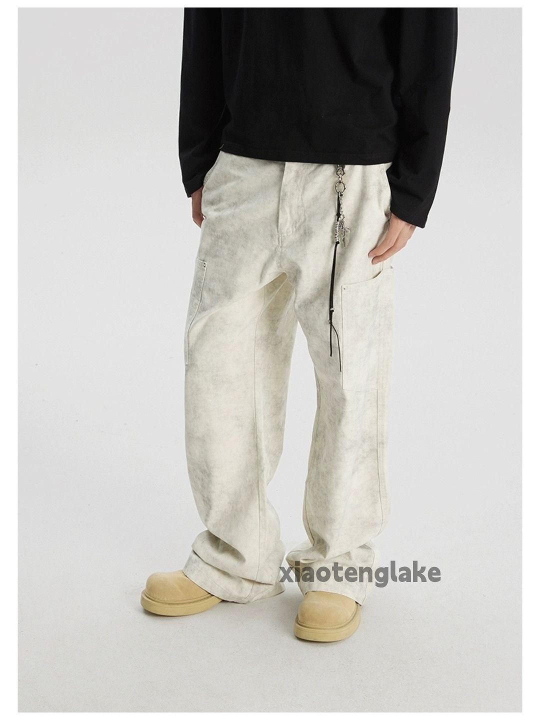 Designer × Japanese Brand × Vintage washed faded pattern loose baggy workwear cargo pants Size US 32 / EU 48 - 7 Thumbnail