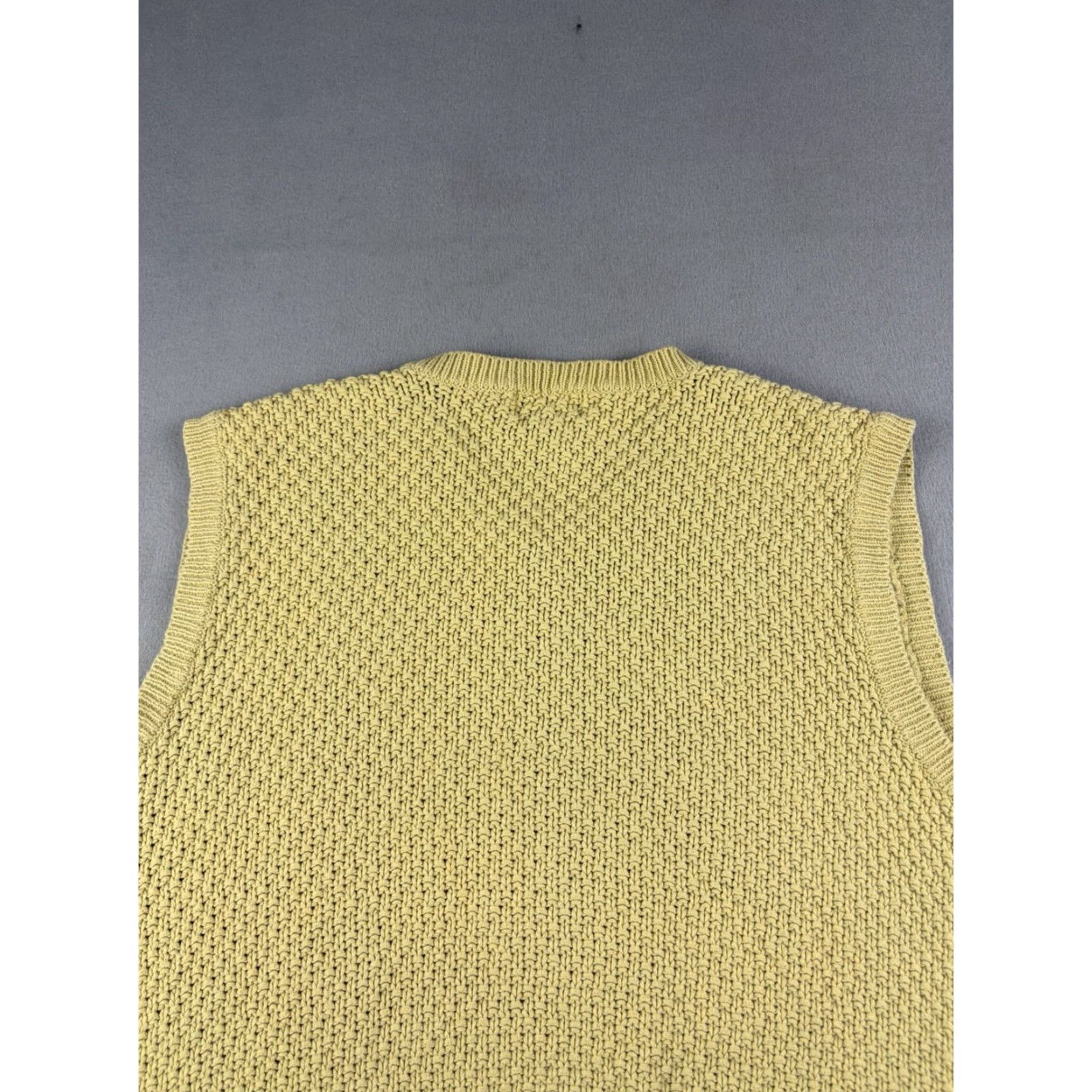 Vintage VINTAGE The J. Peterman Company Sweater Vest Mens L Green Chunky-Knit Cotton V-Neck 90s Mens Size US L / EU 52-54 / 3 - 6 Thumbnail
