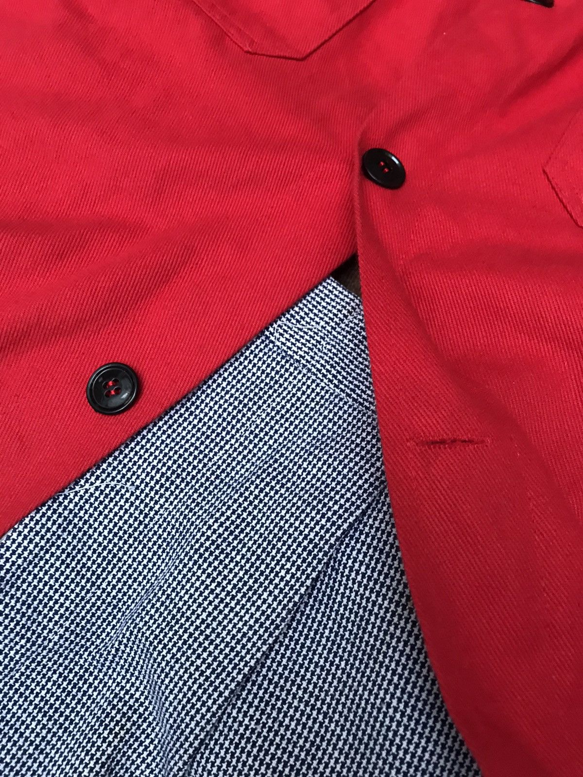Self Edge SELVEDGE VINTAGE WOVEN HOUNDSTOOTH FABRIC CHORE PANTS Size US 30 / EU 46 - 6 Thumbnail