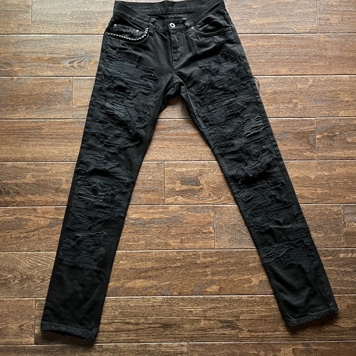 Hysteric Glamour Hysteric Studded Scab Patched Jeans | Grailed