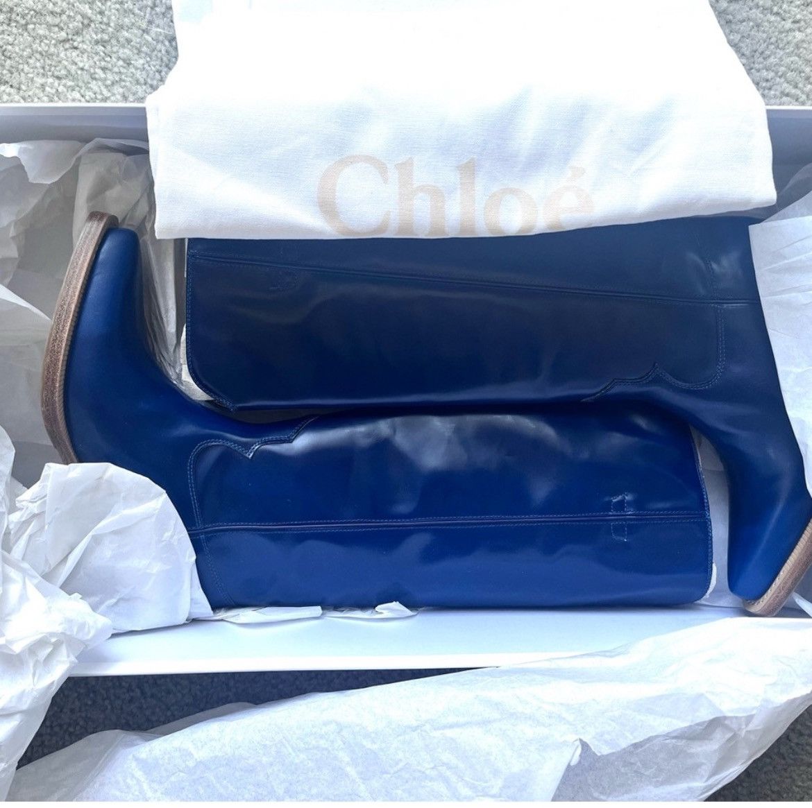 Chloe CHLOÉ Nellie Tall Western Majestic Blue Boots Sz. 6 US Size US 6 / IT 36 - 10 Thumbnail