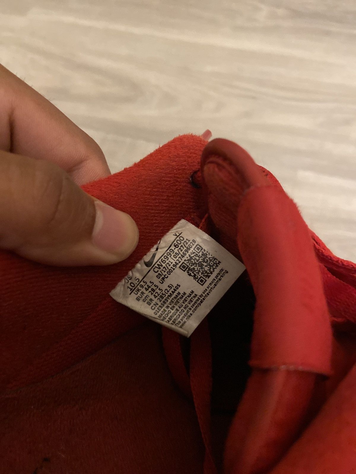 Nike Nike Red AF1 Size US 10.5 / EU 43-44 - 5 Thumbnail