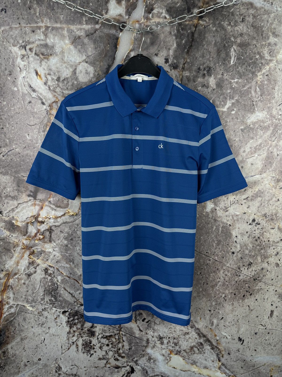 Calvin Klein Men’s Calvin Klein Golf Polo Shirt Striped Sportswear Size L Size US L / EU 52-54 / 3 - 1 Thumbnail