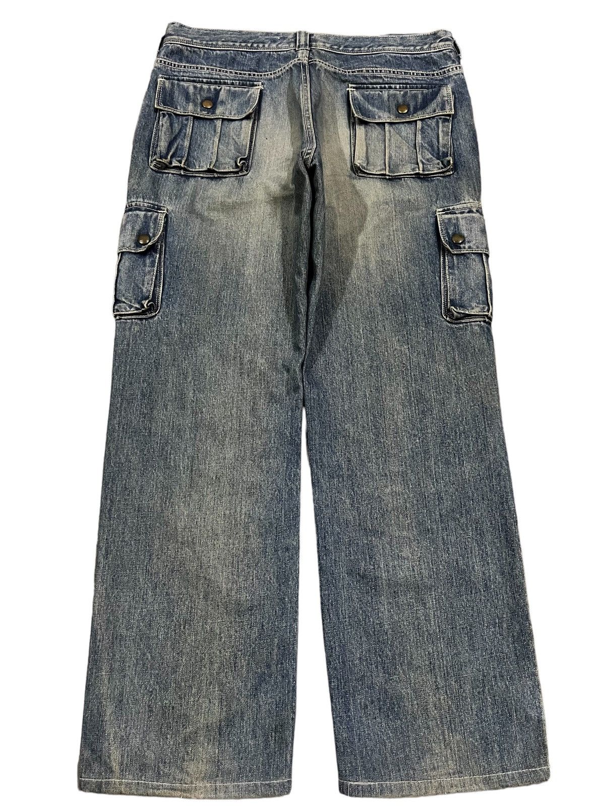 Japanese Brand × Le Grande Bleu (L.G.B.) Vintage Lee Mud Washed Multi Pocket Cargo Baggy Jeans Size US 32 / EU 48 - 5 Thumbnail
