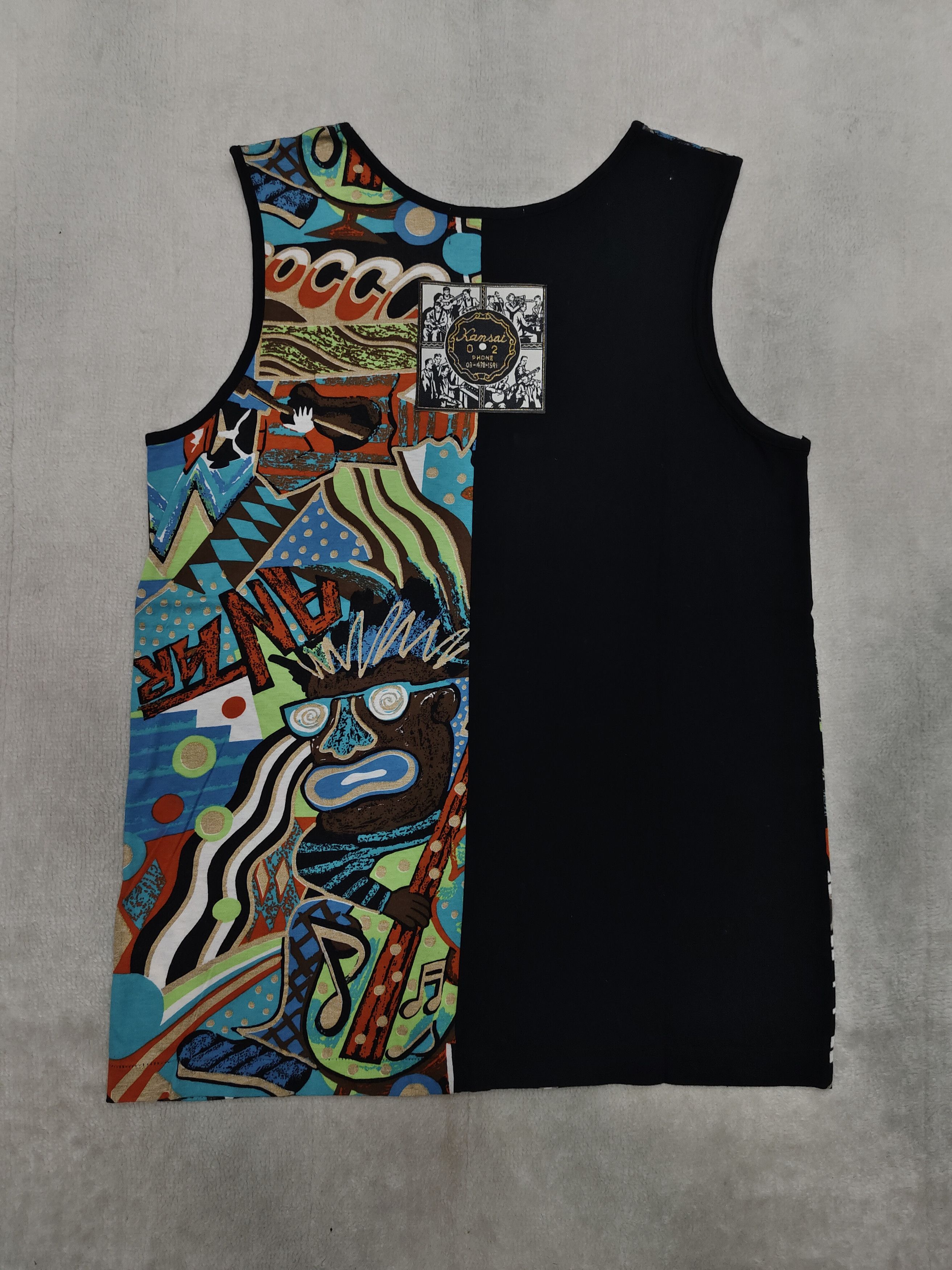 Kansai Yamamoto 80s Kansai 02🇯🇵 Archive AOP Jazz Music Art Tanktop Size M / US 6-8 / IT 42-44 - 2 Thumbnail