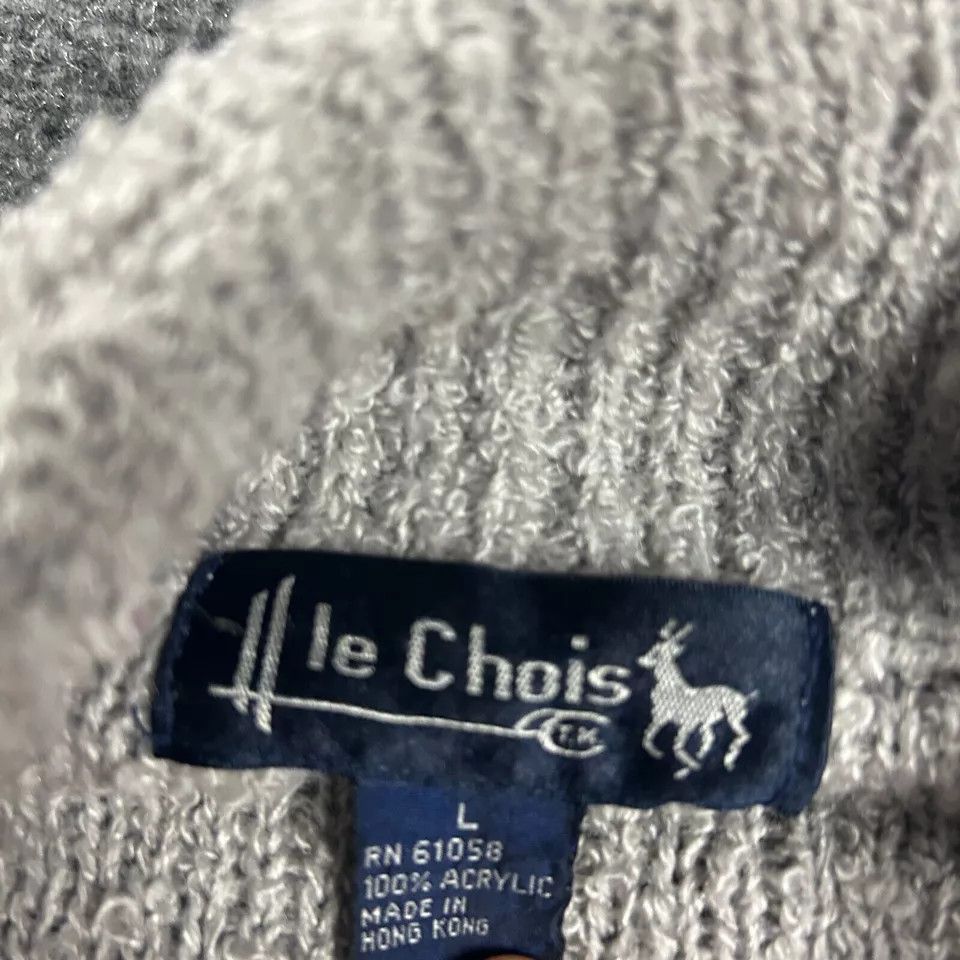 Other Le Chois Cardigan Womens Large Gray Chunky Knit 100% Acrylic Size L / US 10 / IT 46 - 2 Thumbnail