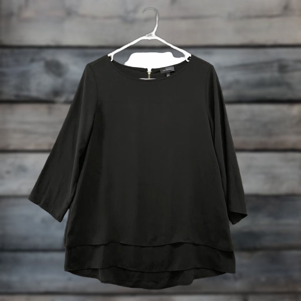 Vintage The Limited Blouse Womens S Black Chiffon Tiered Long Sleeve Tunic Formal Size S / US 4 / IT 40 - 1 Thumbnail