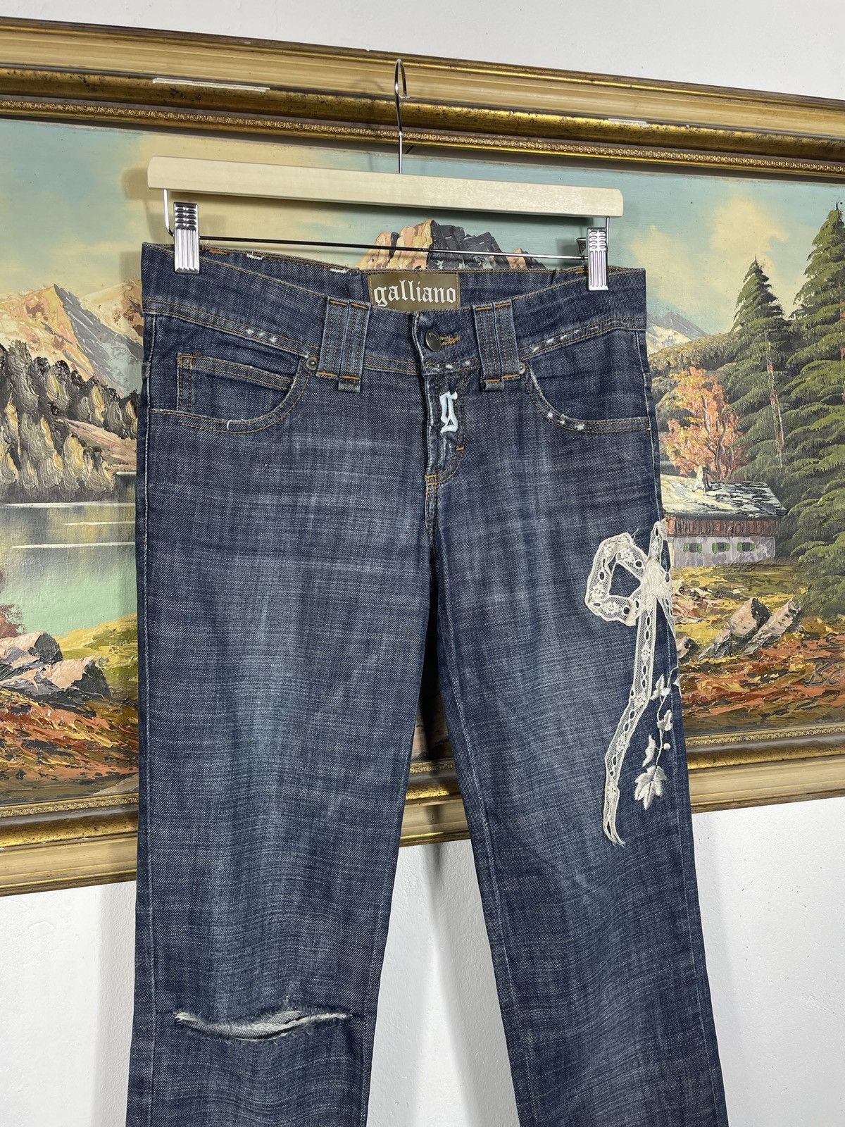 Designer × John Galliano × Vintage John Galliano Vintage Denim Jeans Trousers Coquette Pant Y2k Size 28" / US 6 / IT 42 - 5 Thumbnail
