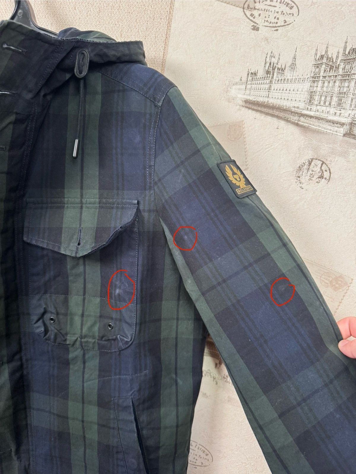 Belstaff Belstaff Watchman Wax Jacket Raincoat Checked Mens M Size US M / EU 48-50 / 2 - 14 Thumbnail