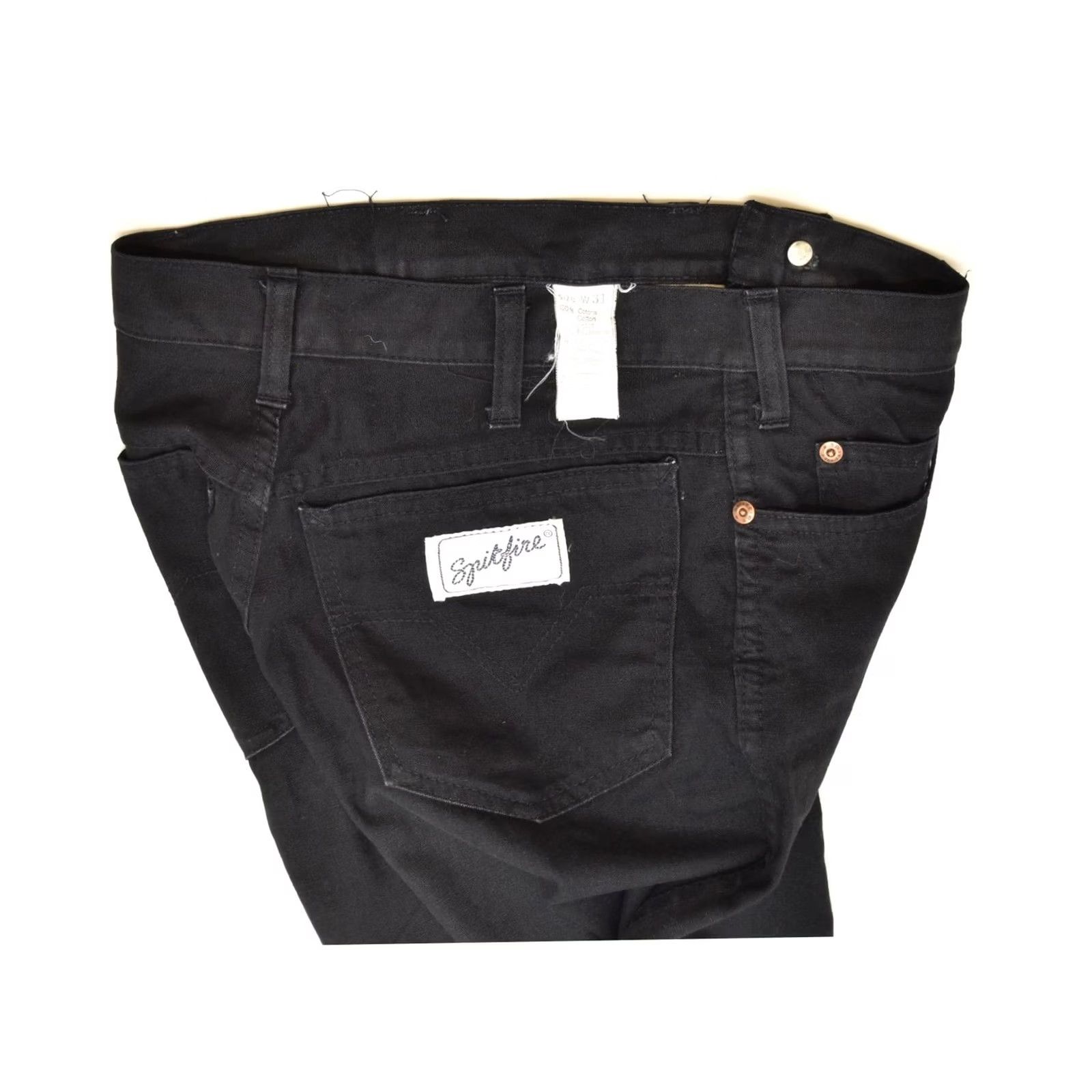 Spitfire SPITFIRE Womens Straight Casual Trousers Black Cotton Classic W28 L28 Size 28" / US 6 / IT 42 - 3 Thumbnail