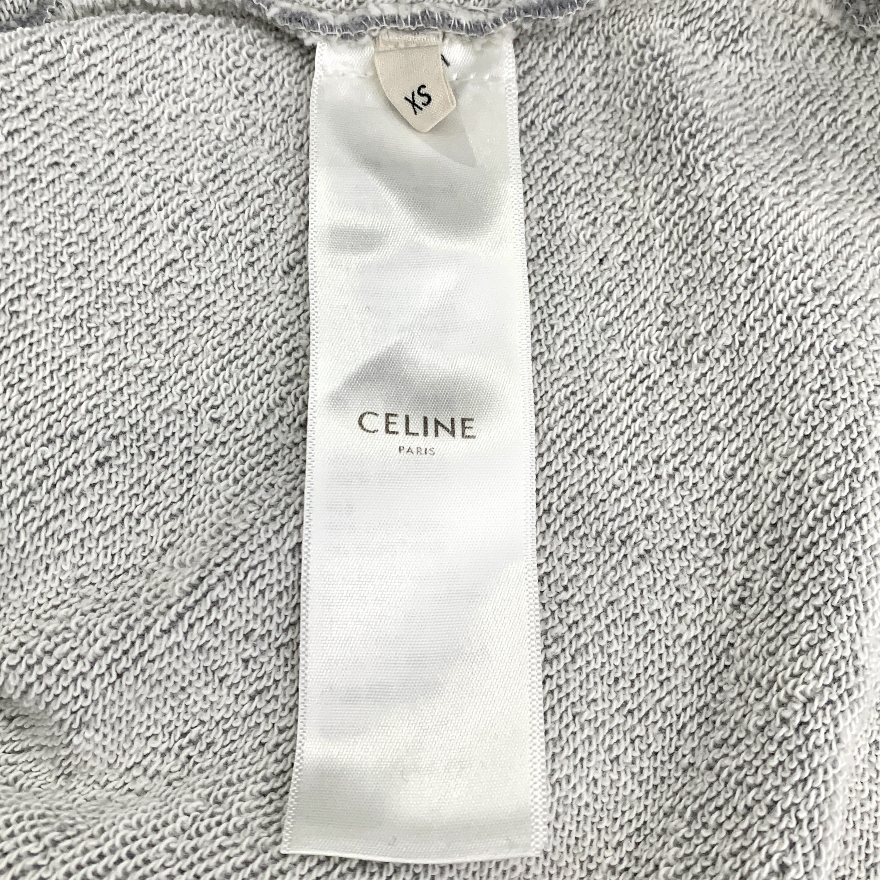 Celine Celine Logo Print Hooded Drawstring Sweatshirt (Size XS) Size XS / US 0-2 / IT 36-38 - 4 Thumbnail