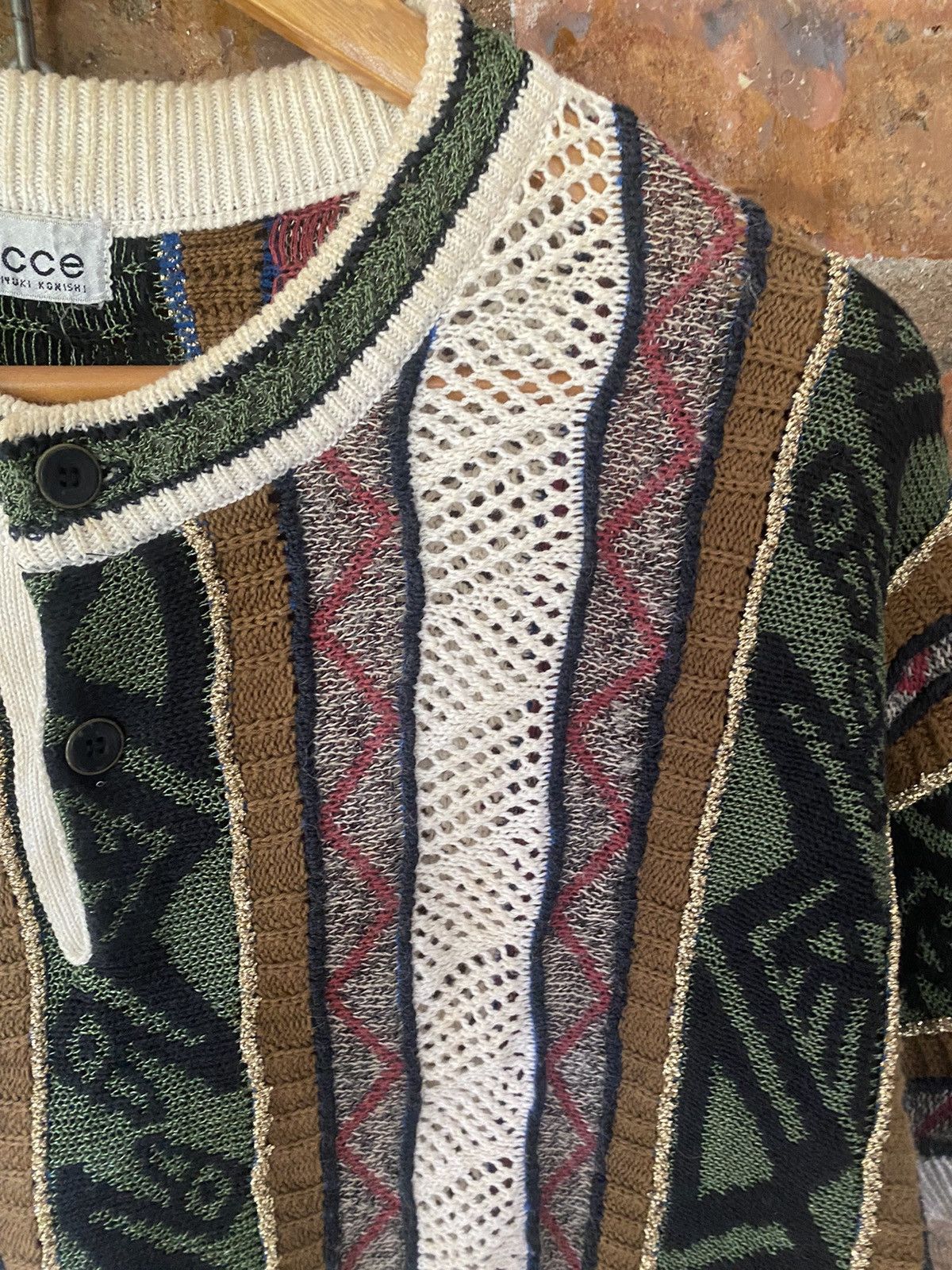 Yoshiyuki Konishi 1980s Ficce Ancient duck mesh knit Size US L / EU 52-54 / 3 - 5 Thumbnail
