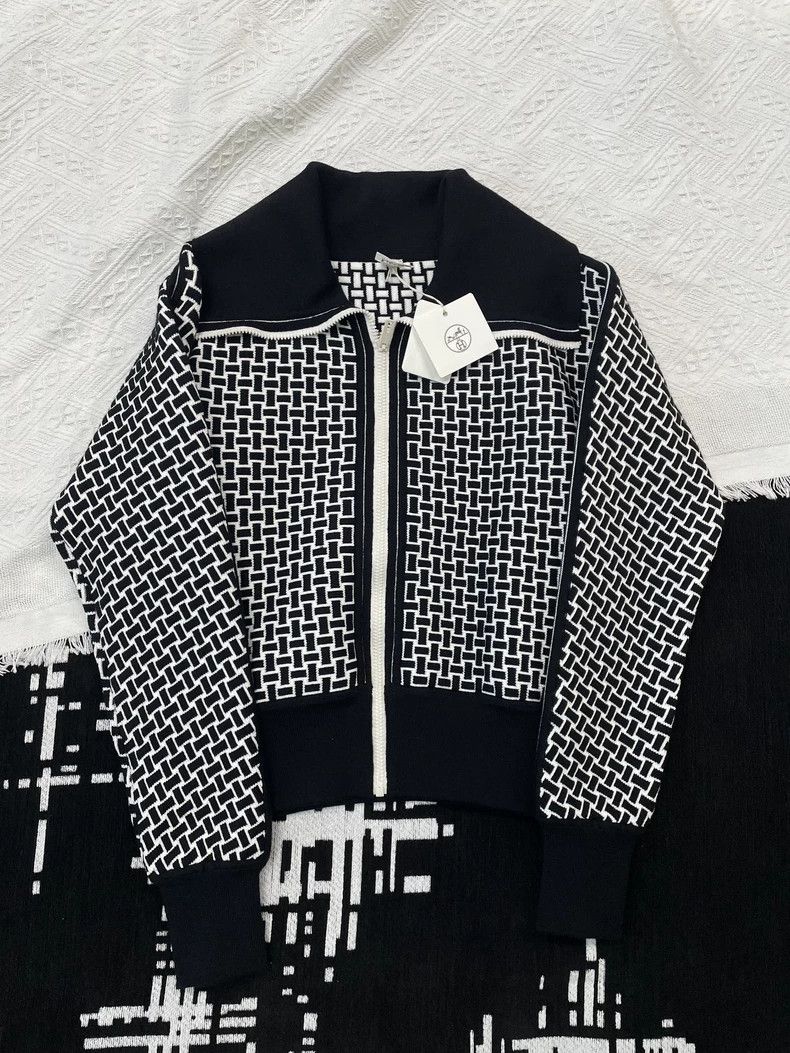 Hermes Hermes Black and White Lapel Jacket Size US M / EU 48-50 / 2 - 1 Thumbnail