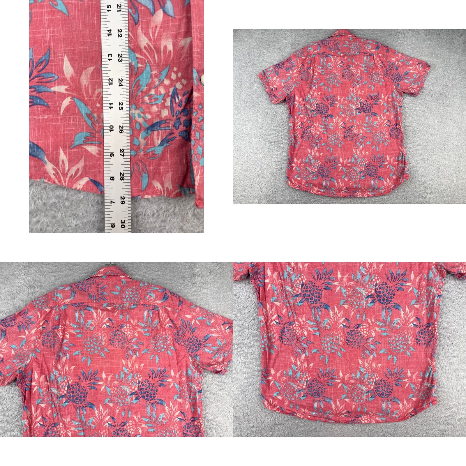 Izod IZOD Saltwater Shirt Mens Large Pink Floral Pineapple All Over Print Inside Out Size US L / EU 52-54 / 3 - 9 Thumbnail
