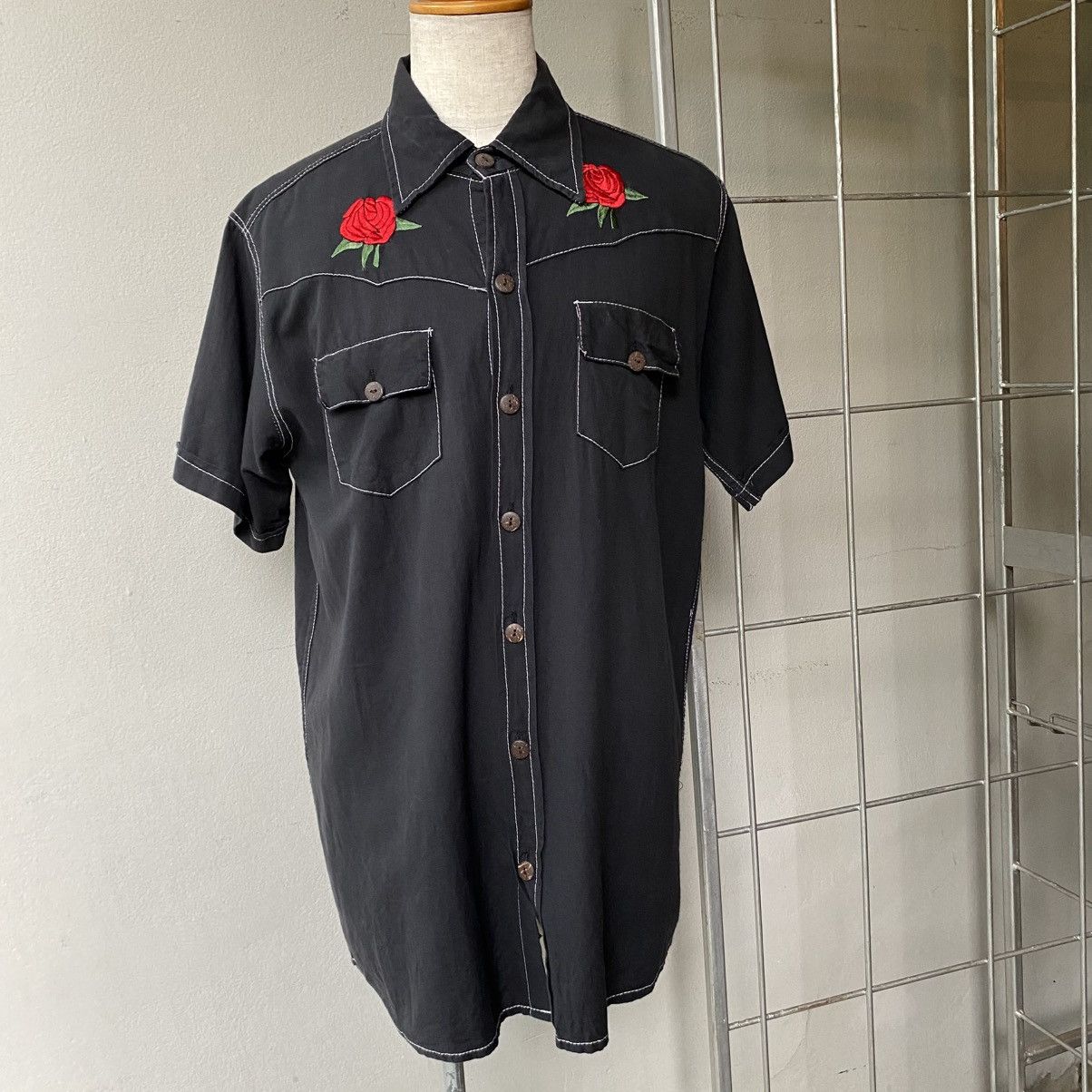 Grateful Dead GRATEFUL DEAD Black Rose Embroidered Western Shirt Size US XL / EU 56 / 4 - 19 Thumbnail