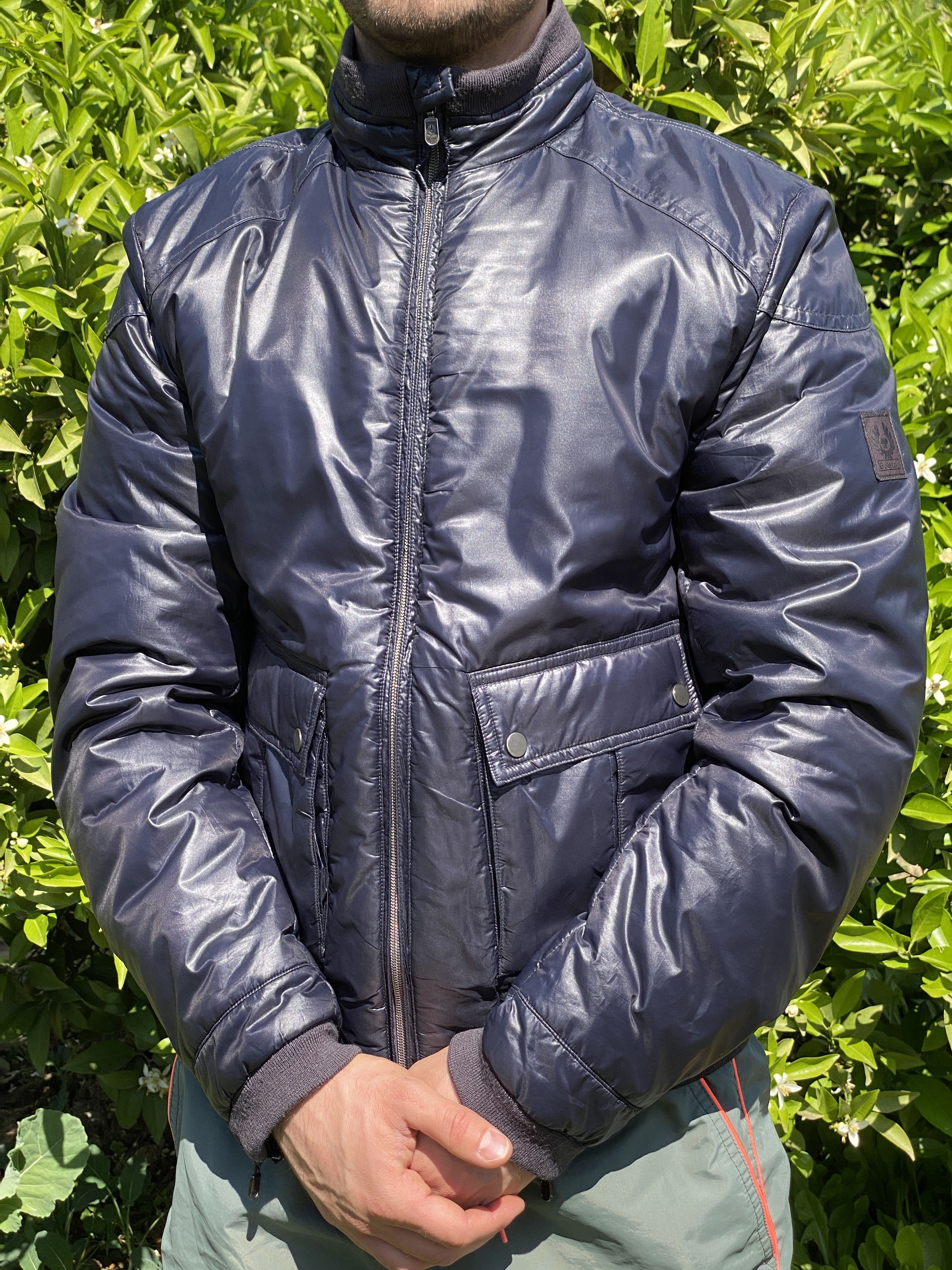 image of Aviator Belstaff Puffer Light Jacket Bomber Size M Navy Blue, Men's