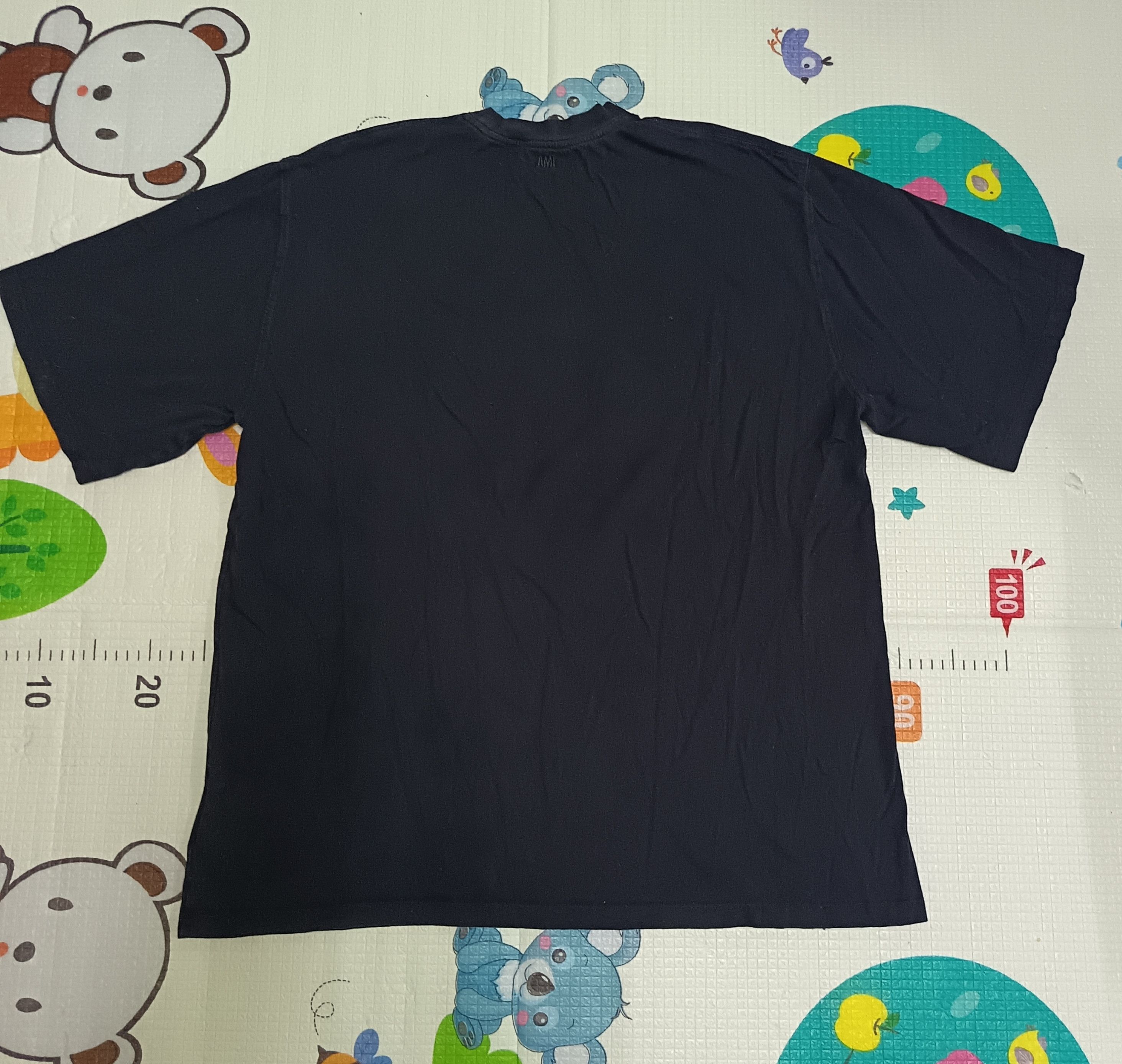 AMI Ami de Coeur Black T-shirt in organic cotton jersey. Size US XL / EU 56 / 4 - 3 Thumbnail