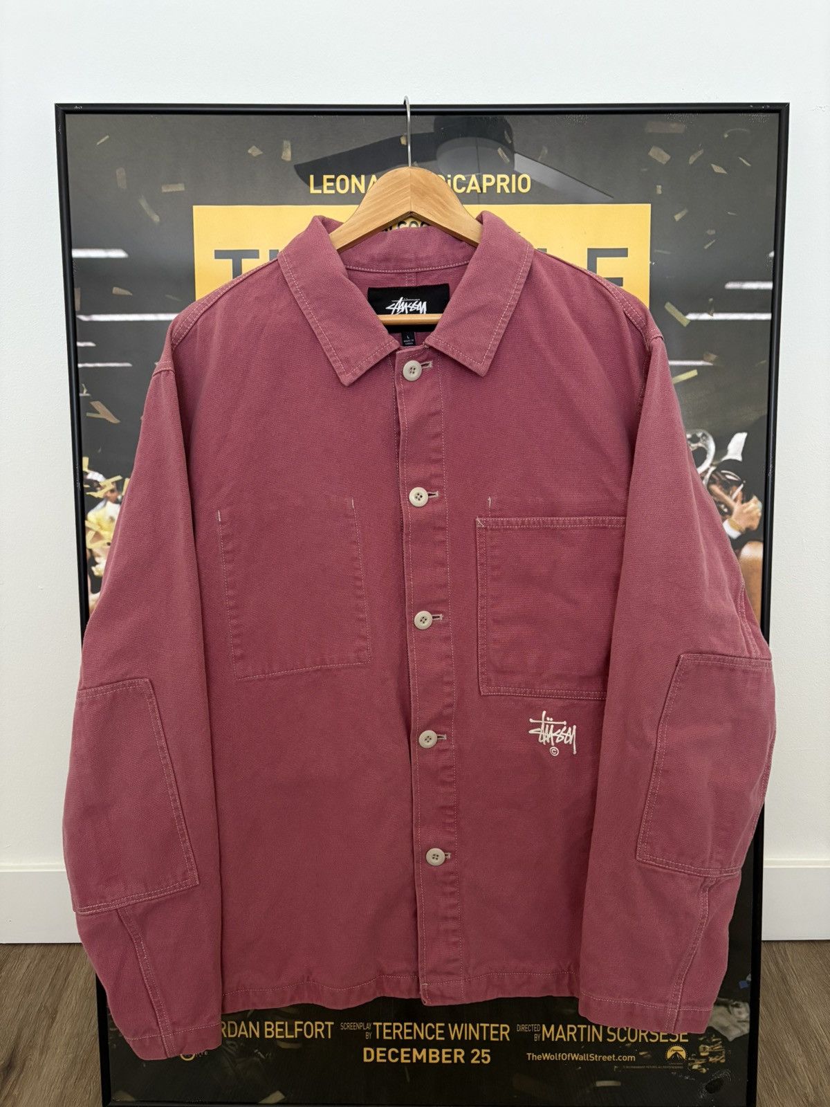 ジャケット・アウター Stussy Washed Chore Jacket Men's Stussy SS22 Stone Washed Work Jacket Blue Metallic
