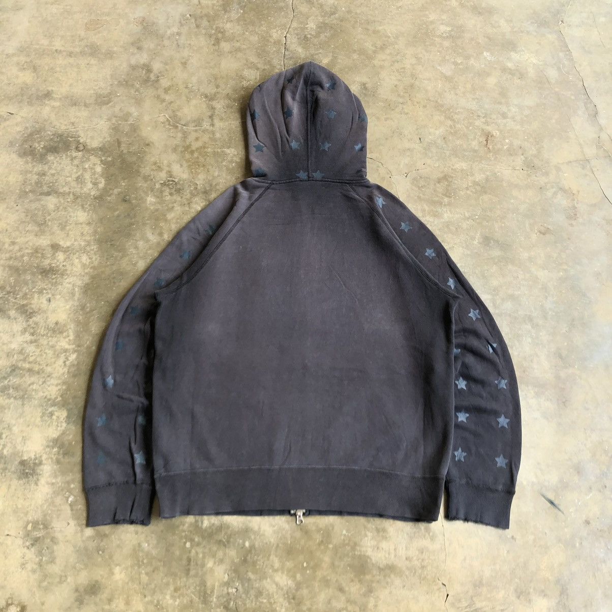 Japanese Brand Vintage Trashed Xlarge Stars Logo Ziphoodie Y2k Black Size US XL / EU 56 / 4 - 13 Thumbnail