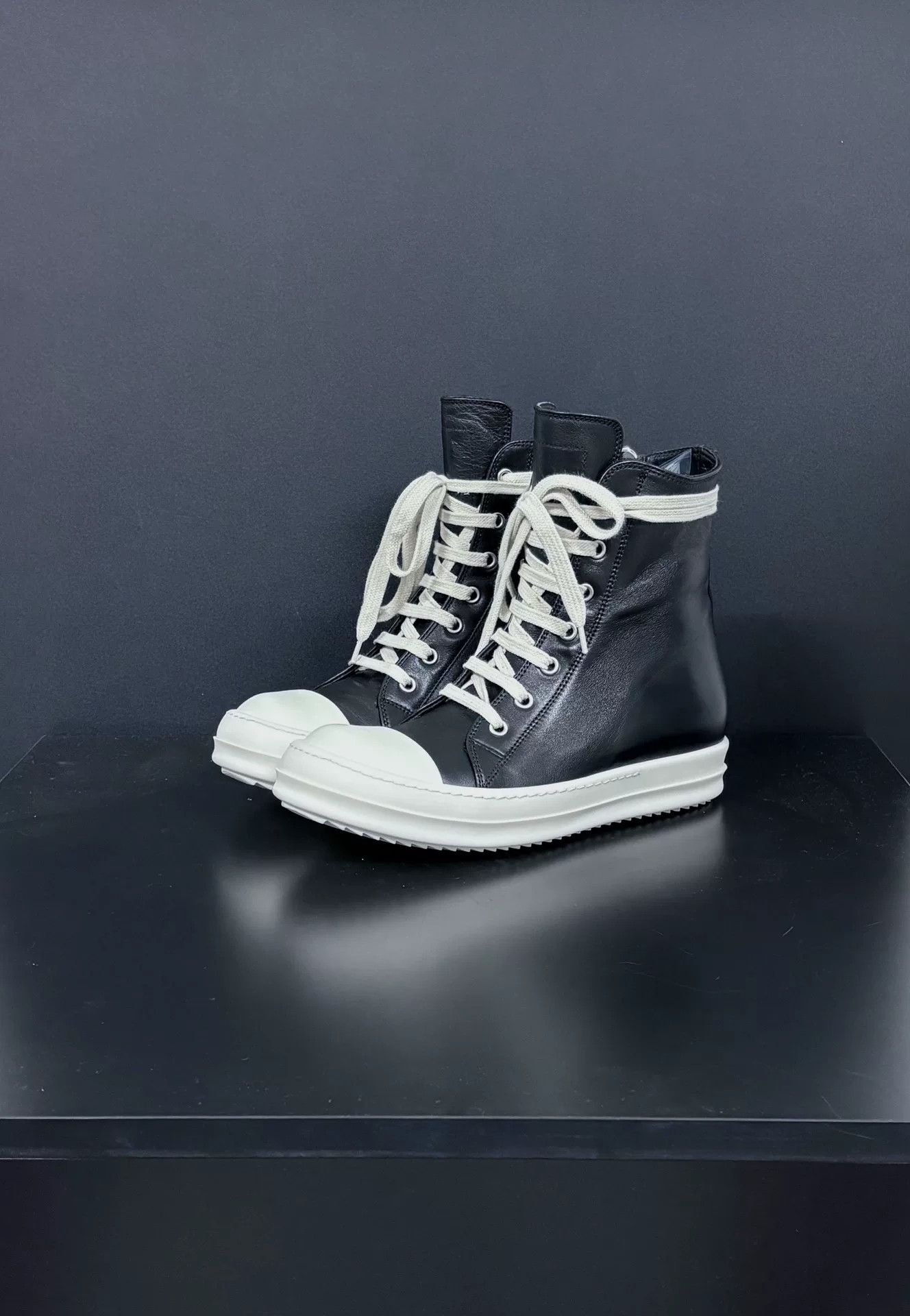 Rick Owens Rick Owens Leather Hitop Sneakers 5 Men Size US 5 / EU 37 - 1 Thumbnail