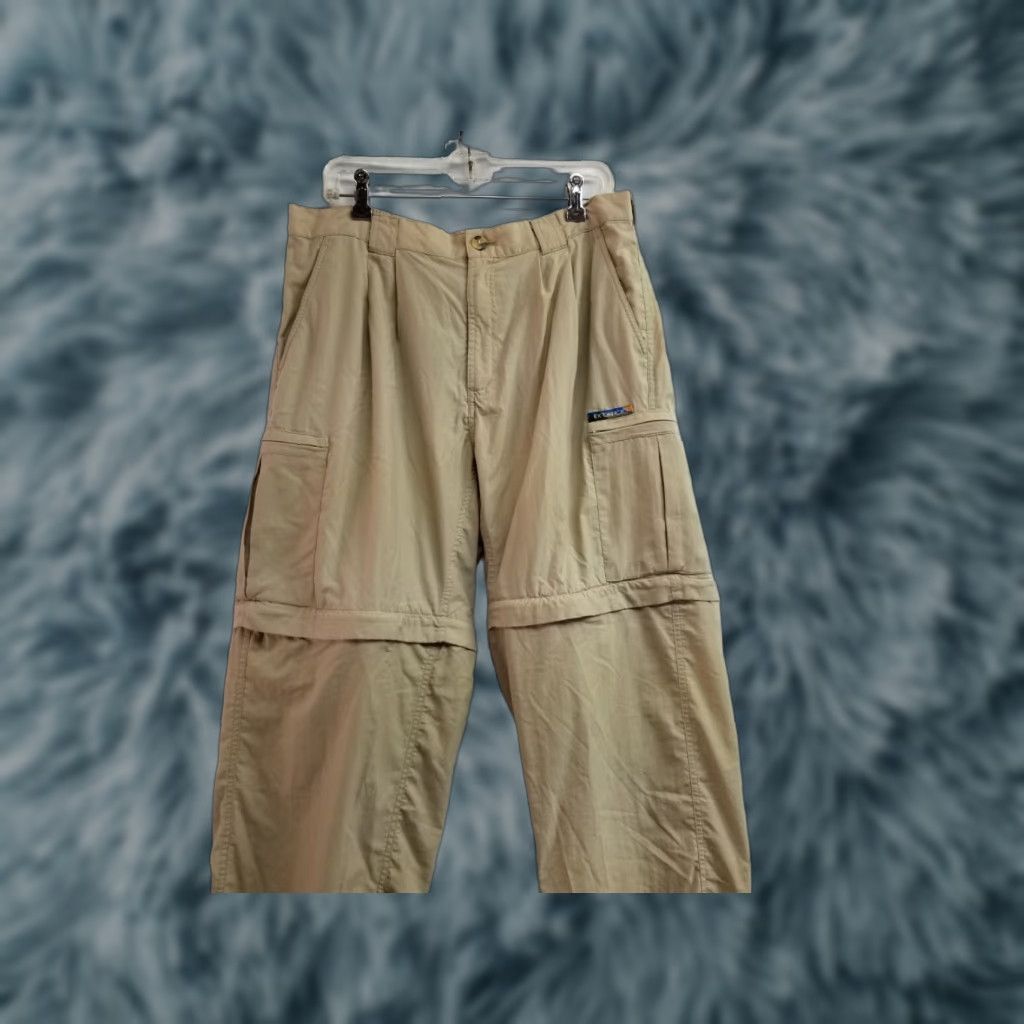 ExOfficio ExOfficio Pants Mens Size Large Long Nylon Khaki Cargo Pocket Belted Pockets Straight Inseam 31" Size US 33 - 1 Thumbnail