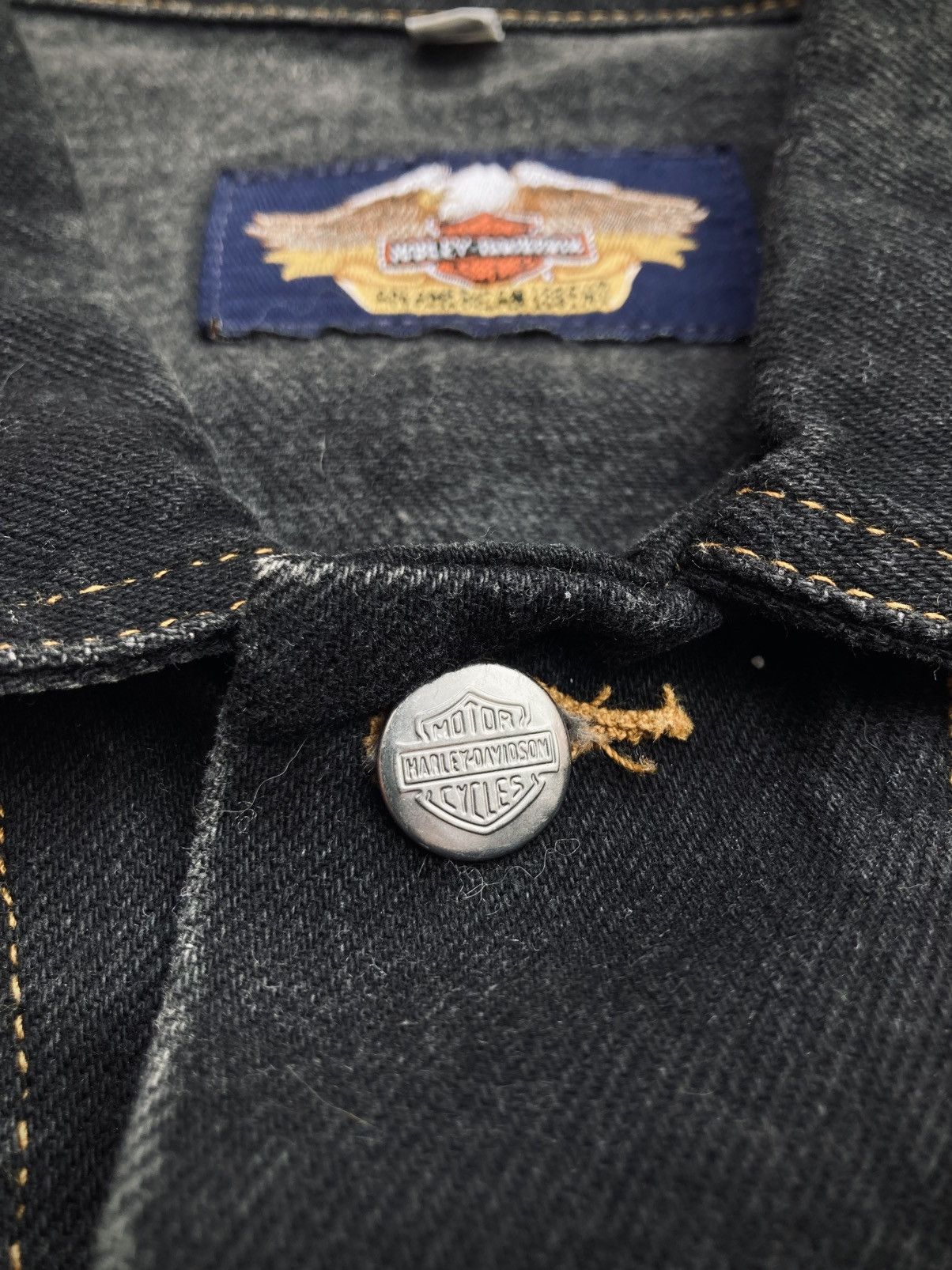 Harley Davidson Vintage Harley Davidson Denim Trucker Jacket Size US XL / EU 56 / 4 - 6 Thumbnail