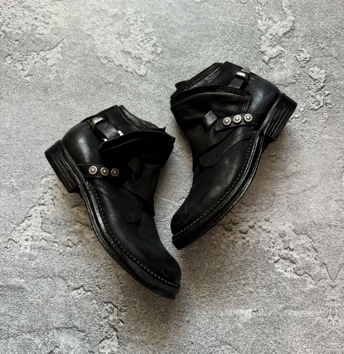 Airsteps Avant Garde Leather AS98 Airstep A.S.98 black leather zip biker shoes boots Grailed