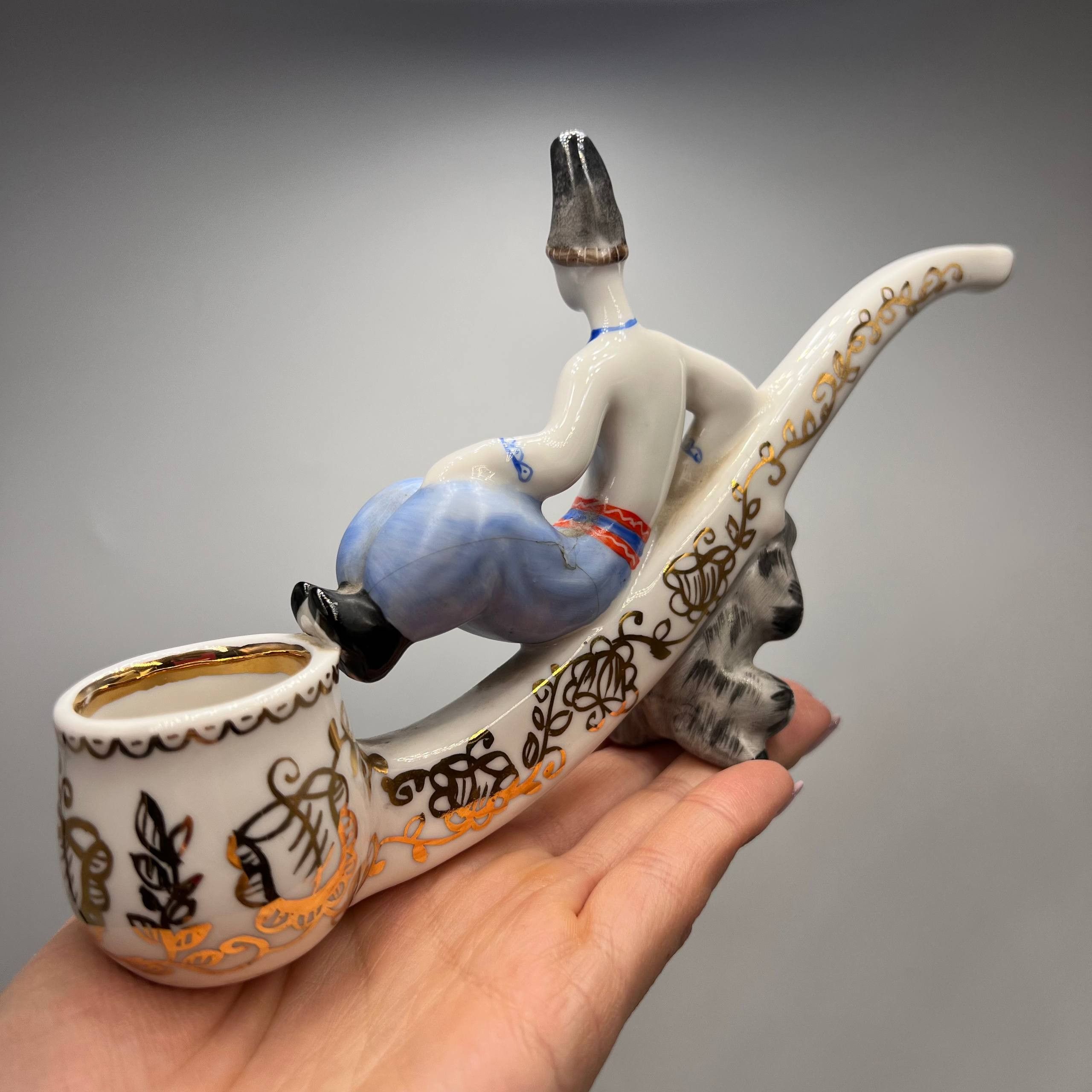 Vintage Vintage Ukrainian Porcelain Pipe Kozak Vakula Devil Size ONE SIZE - 8 Thumbnail