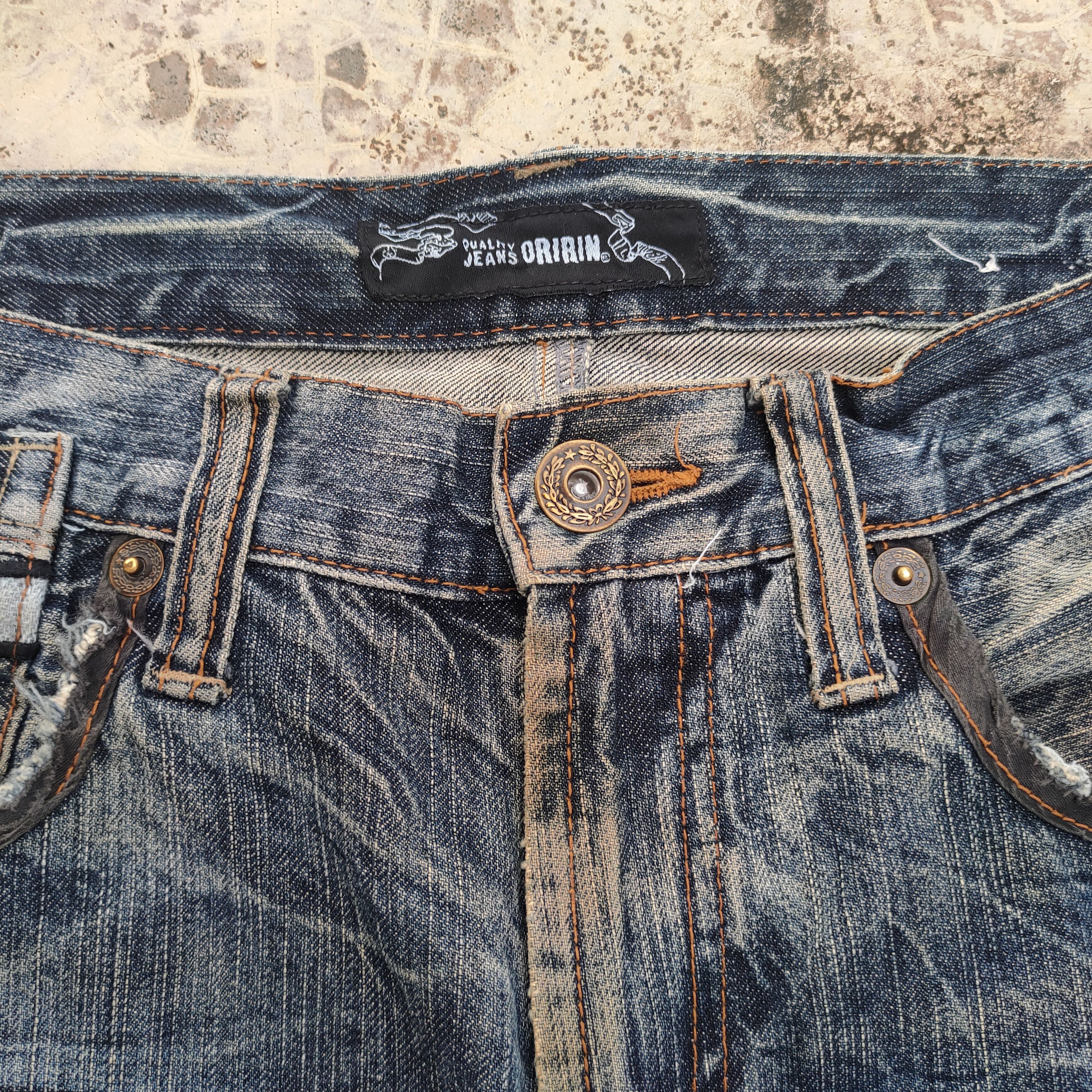 Japanese Brand VINTAGE ORIRIN EMBROIDERE WING FADED RIPPED JEAN DENIM PANTS Size US 32 / EU 48 - 5 Thumbnail