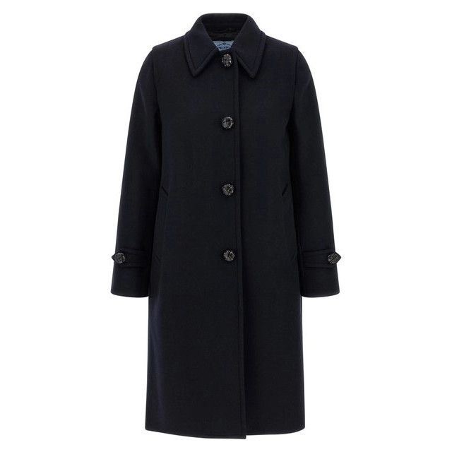 PRADA Blue Wool Coat New And Authentic (Women's size:IT 40;)