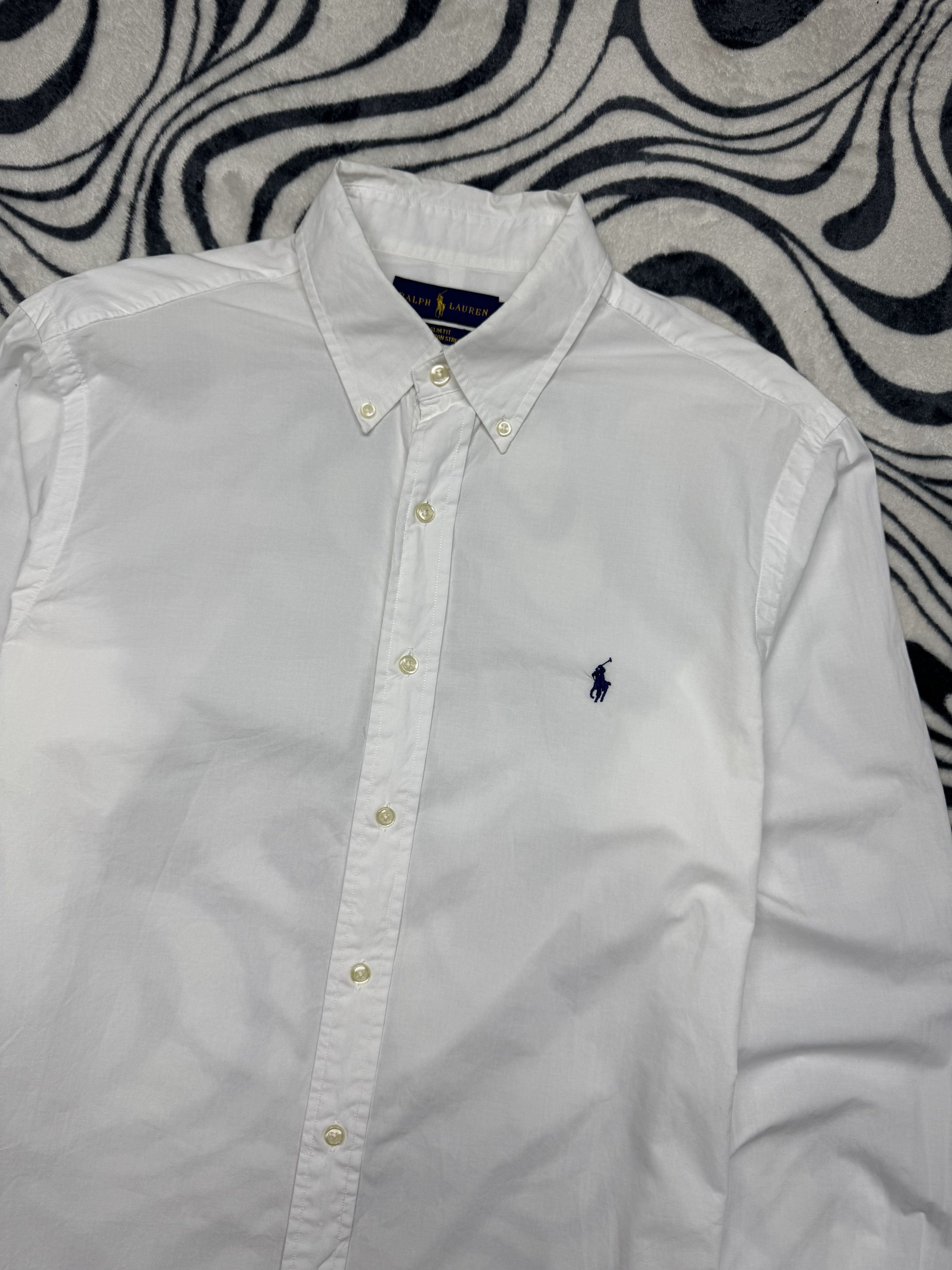 Polo Ralph Lauren Polo Ralph Lauren Mens Long Sleeve White Shirt Slim Fit Size US L / EU 52-54 / 3 - 2 Thumbnail