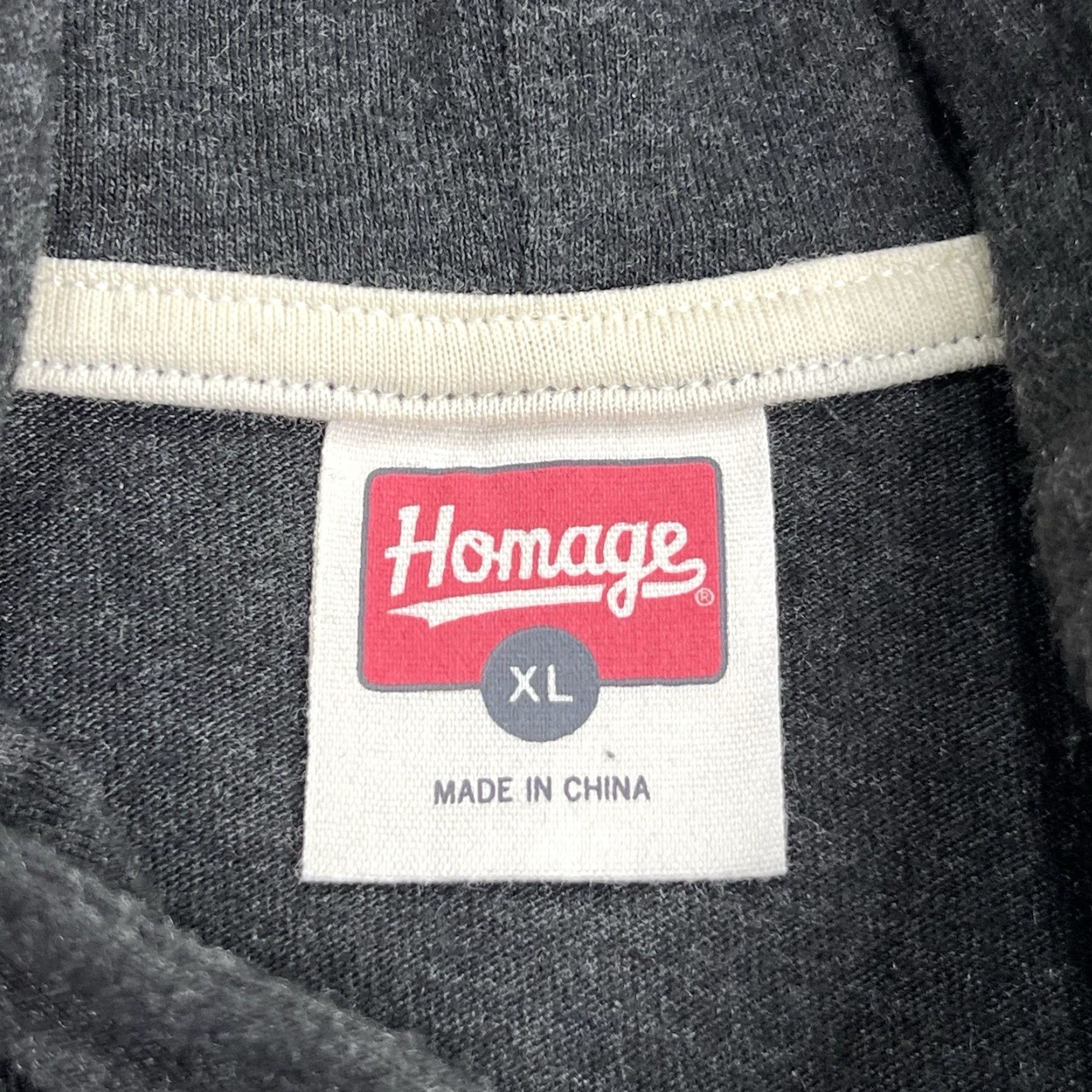 Vintage Homage Hoodie Mens XL Pullover Hooded Shirt Long Sleeve Dark Gray Tri Blend Crew Neck Budget? Size US XL / EU 56 / 4 - 4 Thumbnail