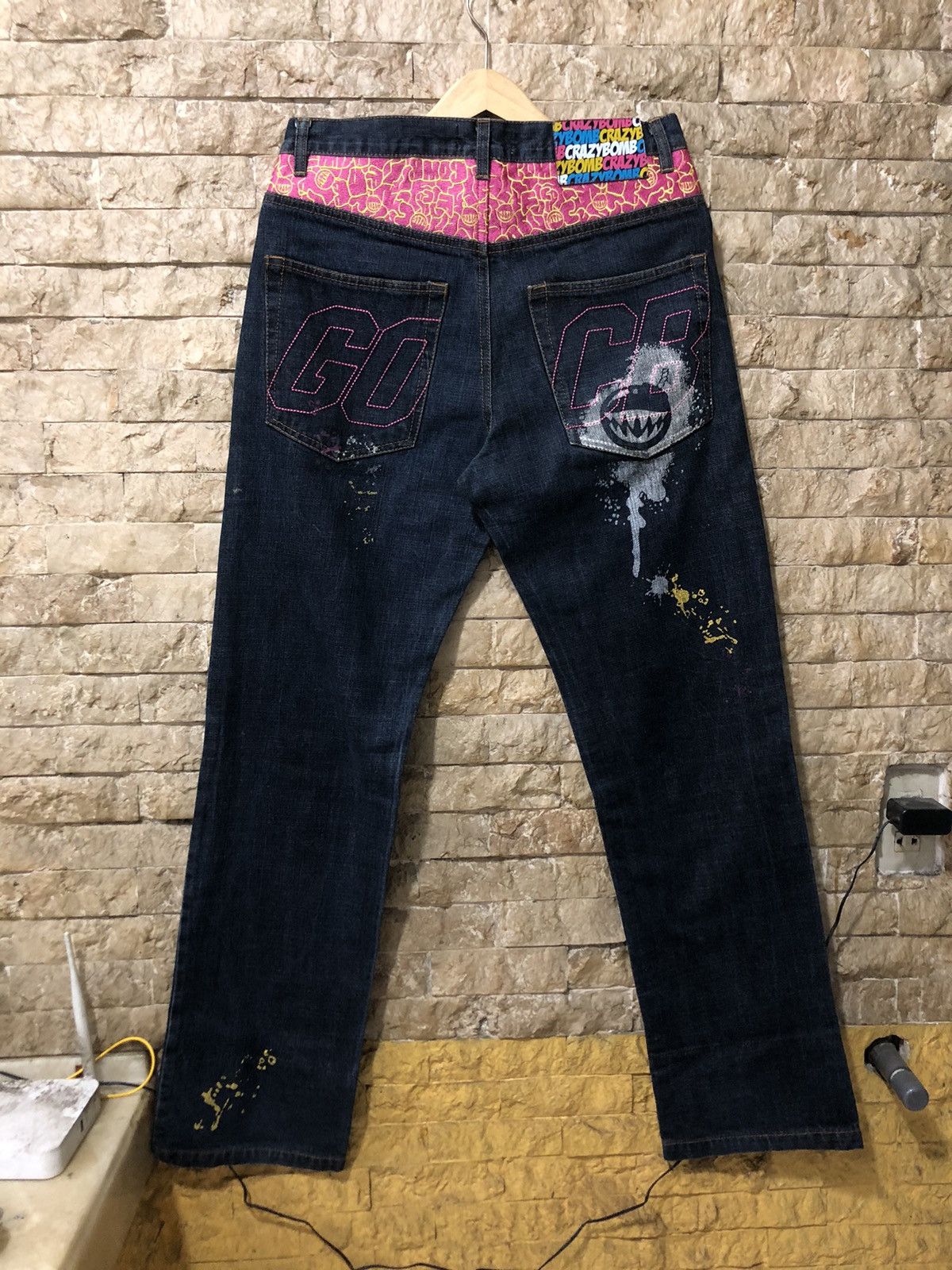 Beauty Beast × Japanese Brand Crazy Bomb Paint Splatter Denim Size US 30 / EU 46 - 1 Thumbnail