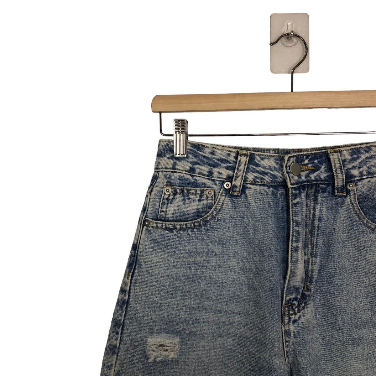 Japanese Brand 🔥VINTAGE CROPPED DENIM JEANS DISTRESSED JAPAN RICK OWENS Size US 26 / EU 42 - 5 Thumbnail