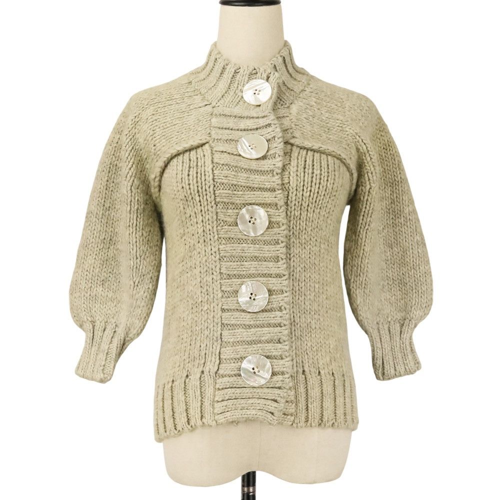 mina perhonen Mina Perhonen mina perhonen holy Wool Hemp Baby Alpaca Knit Jacket Textile Outerwear ma8884 DUTY FREE for USA Size ONE SIZE - 1 Thumbnail