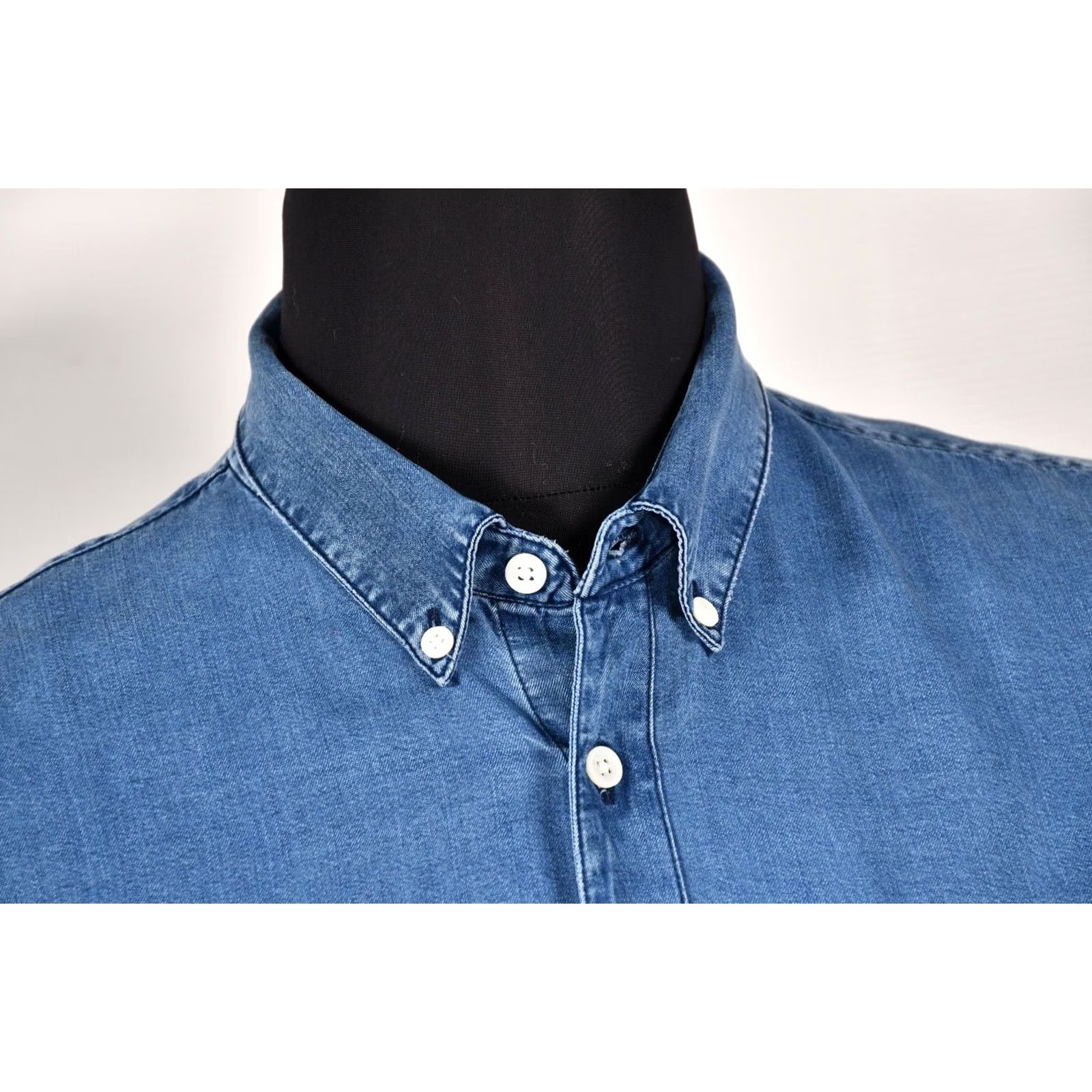 NN07 NN07 Falk Denim Look Shirt Indigo Tencel Slim Fit Men's XL NN07 Shirt Denim Indigo Slim Fit XL Men Casual Button-Up Size US XL / EU 56 / 4 - 6 Thumbnail