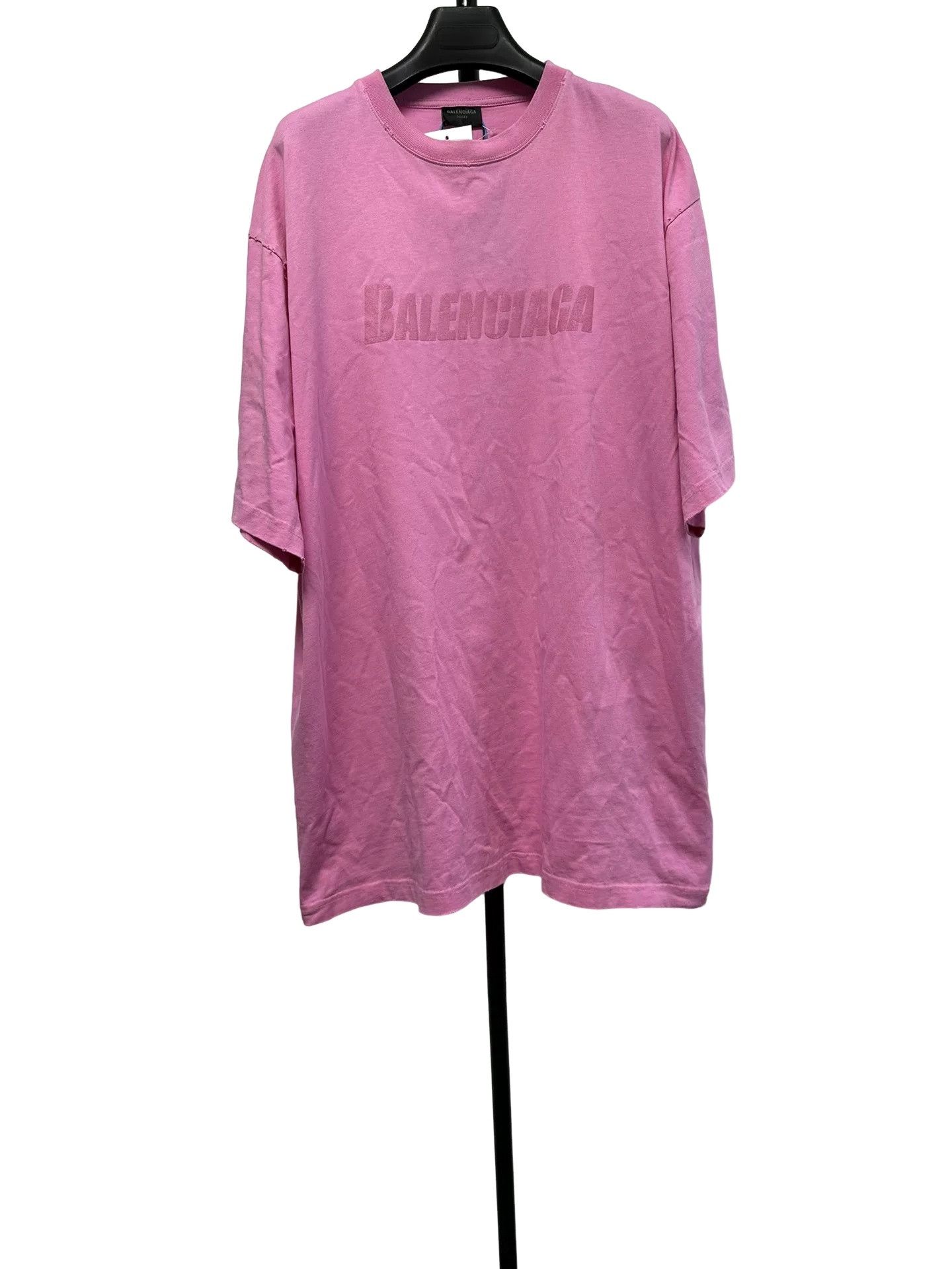 Balenciaga Balenciaga Pink Logo Distressed T-Shirt XS Size US XS / EU 42 / 0 - 1 Thumbnail