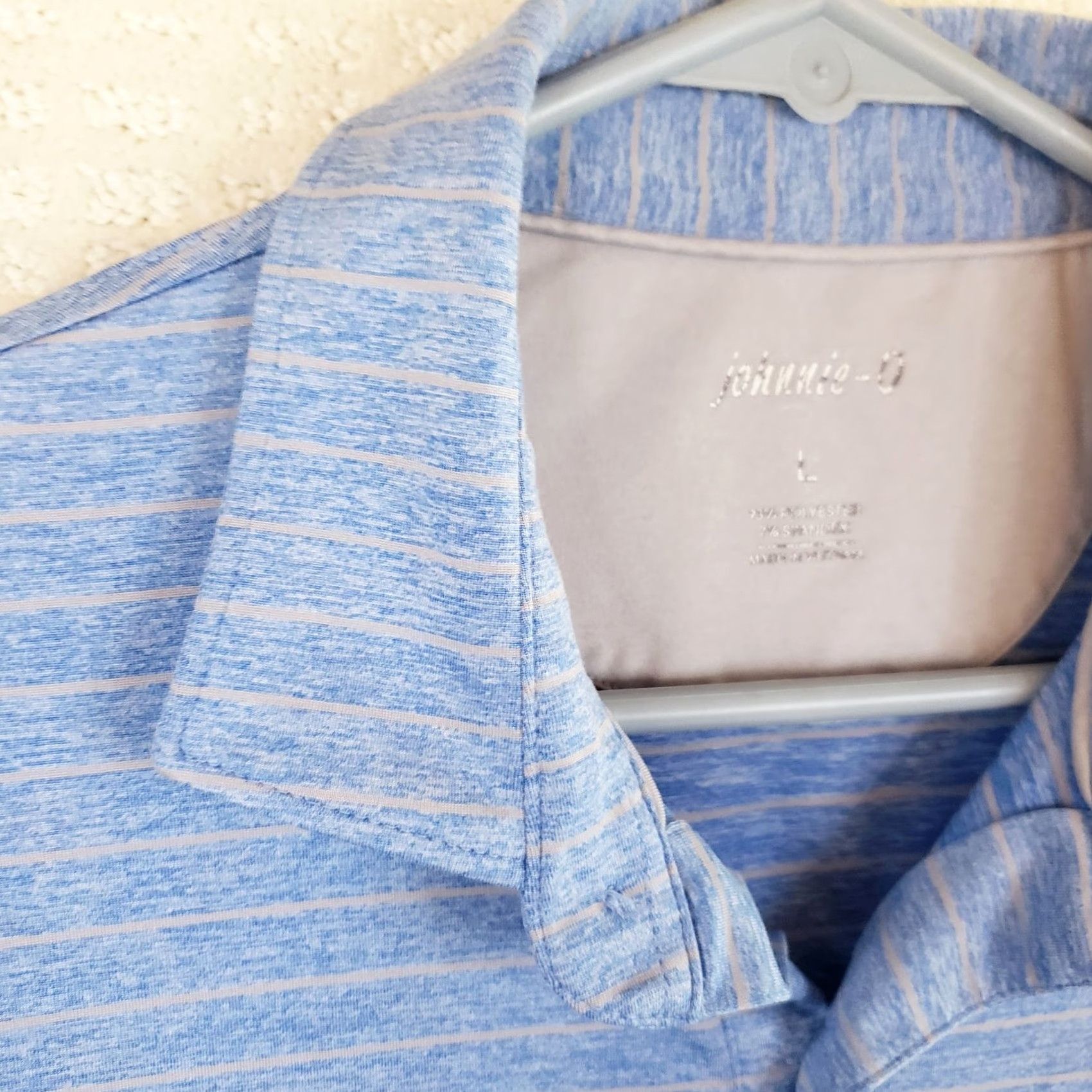 johnnie-O VINTAGE Johnnie-O Polo Shirt Men L Short Sleeve Blue Stripe with Pocket Logo Size US L / EU 52-54 / 3 - 5 Thumbnail