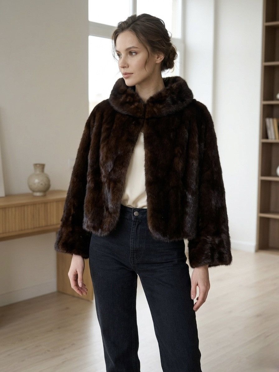 Luxe Ellis Barker Furs Chester Mink Cropped Short Coat Size M / US 6-8 / IT 42-44 - 3 Thumbnail