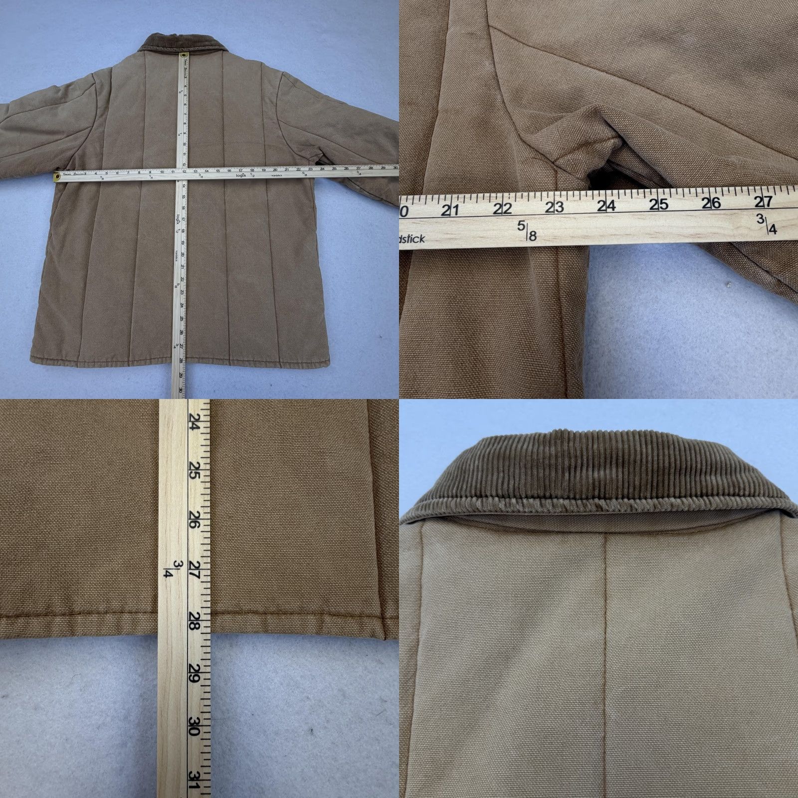Walls VINTAGE Walls Blizzard-Pruf Jacket Mens XL Beige Canvas Quilted Lined USA Full Zip Insulated Pockets Collared Cotton Solid 70s 80s Mens Size US XL / EU 56 / 4 - 11 Thumbnail