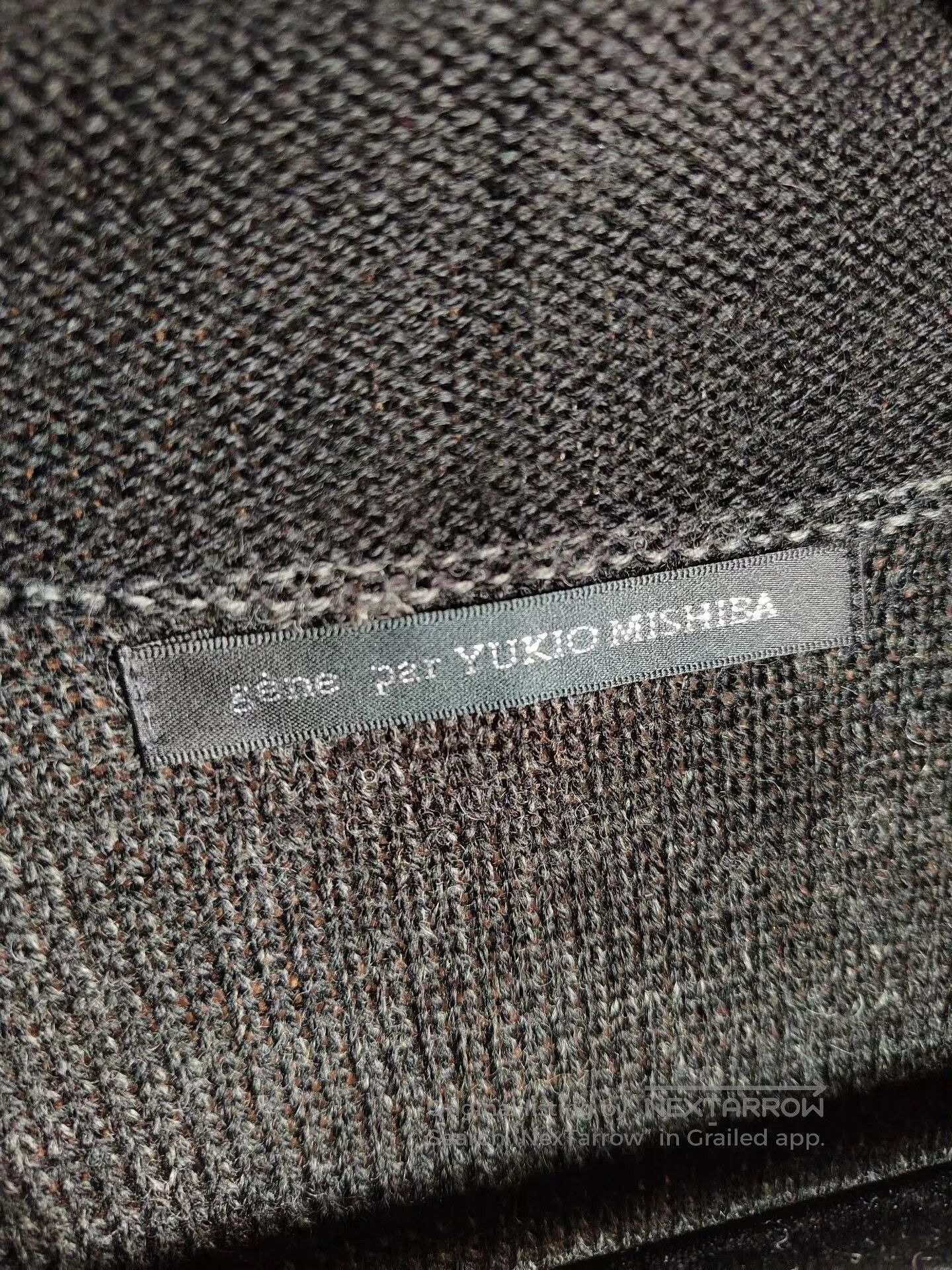 Gene Par Yukio Mishiba Yukio Mishima Black Knit Cardigan. Size US L / EU 52-54 / 3 - 5 Thumbnail