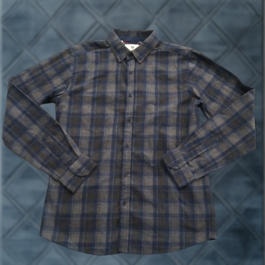 Vintage Steel & Jelly Shirt Mens Medium Blue Plaid Long Sleeve Button-Down Cotton Blend Size US M / EU 48-50 / 2 - 1 Thumbnail