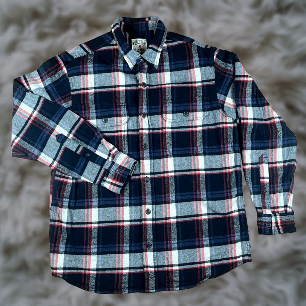 Vintage VINTAGE Red Head Brand Co Heavy Cotton Button Front Plaid Long Sleeve Flannel Mens L Size US L / EU 52-54 / 3 - 1 Thumbnail